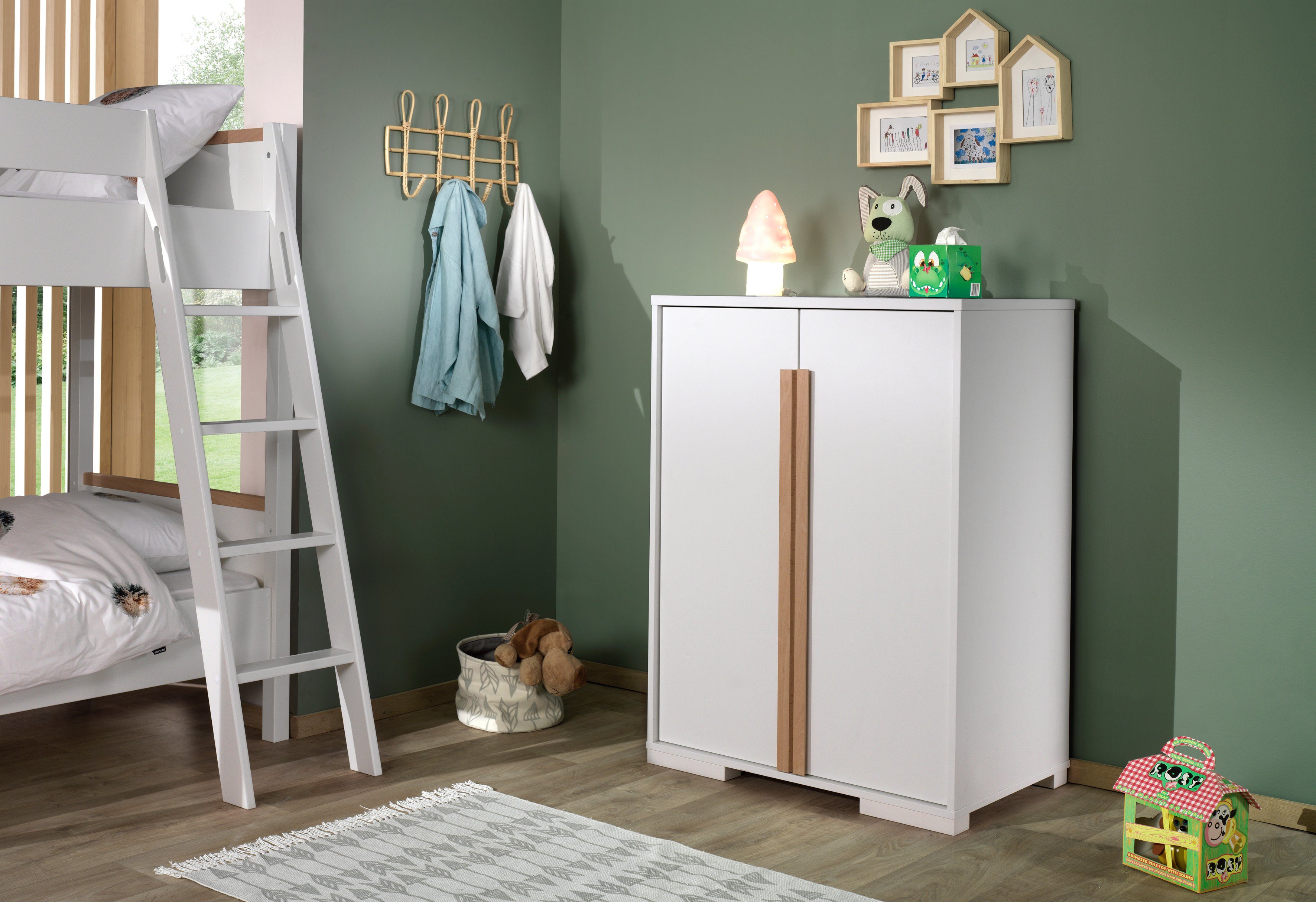 Vipack Kledingkast Londen, kledingkast voor de kinderkamer Linnenkast, met melamine-oppervlak en soft-closetechniek