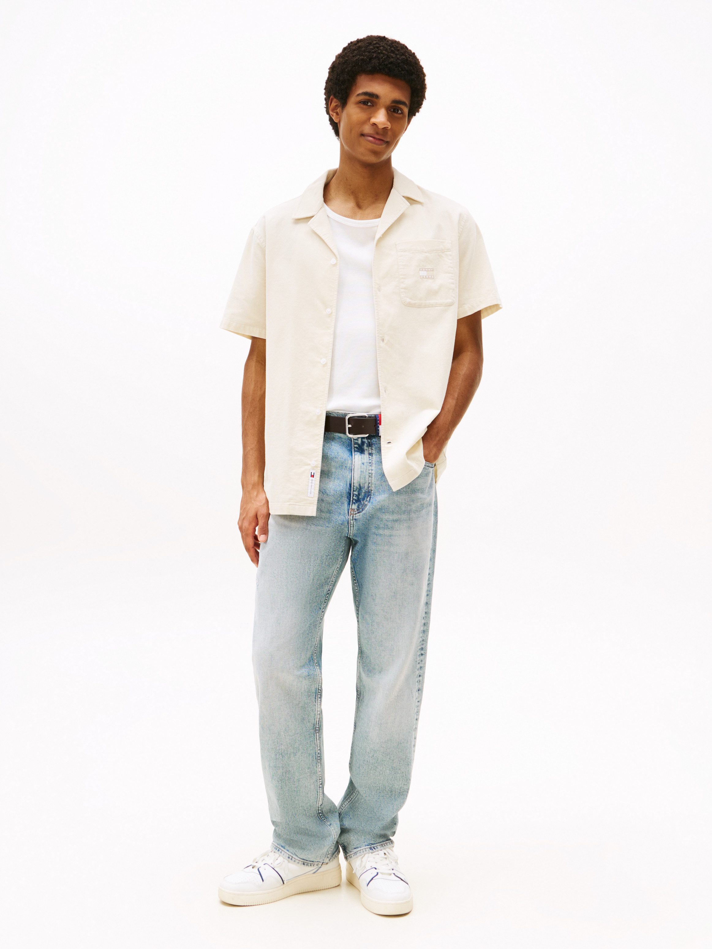TOMMY JEANS Overhemd met korte mouwen TJM CORD REG CAMP SHIRT