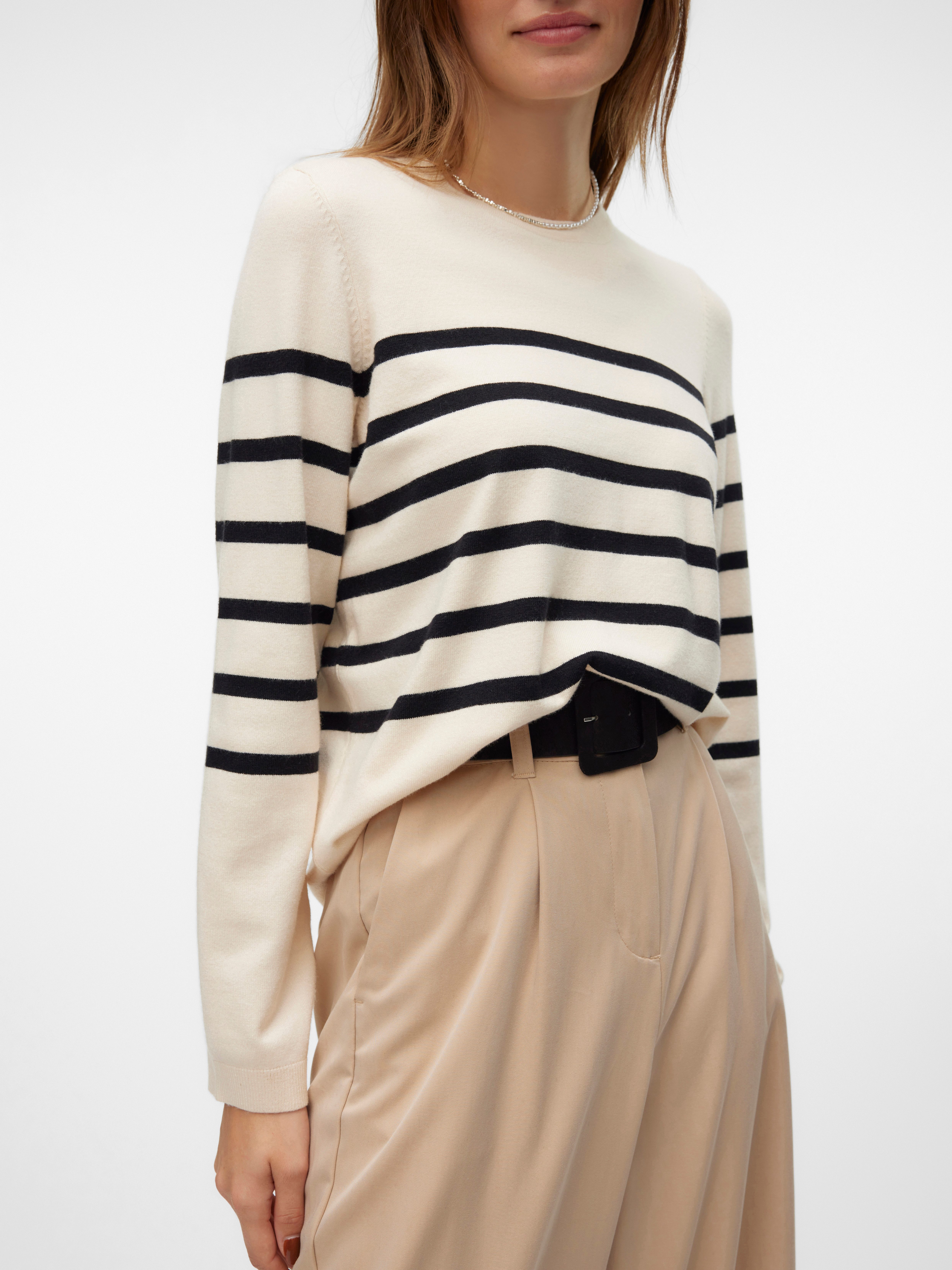 Vero Moda Trui met ronde hals VMSABA PLAIN LS O-NECK PULLOVER GA NOOS