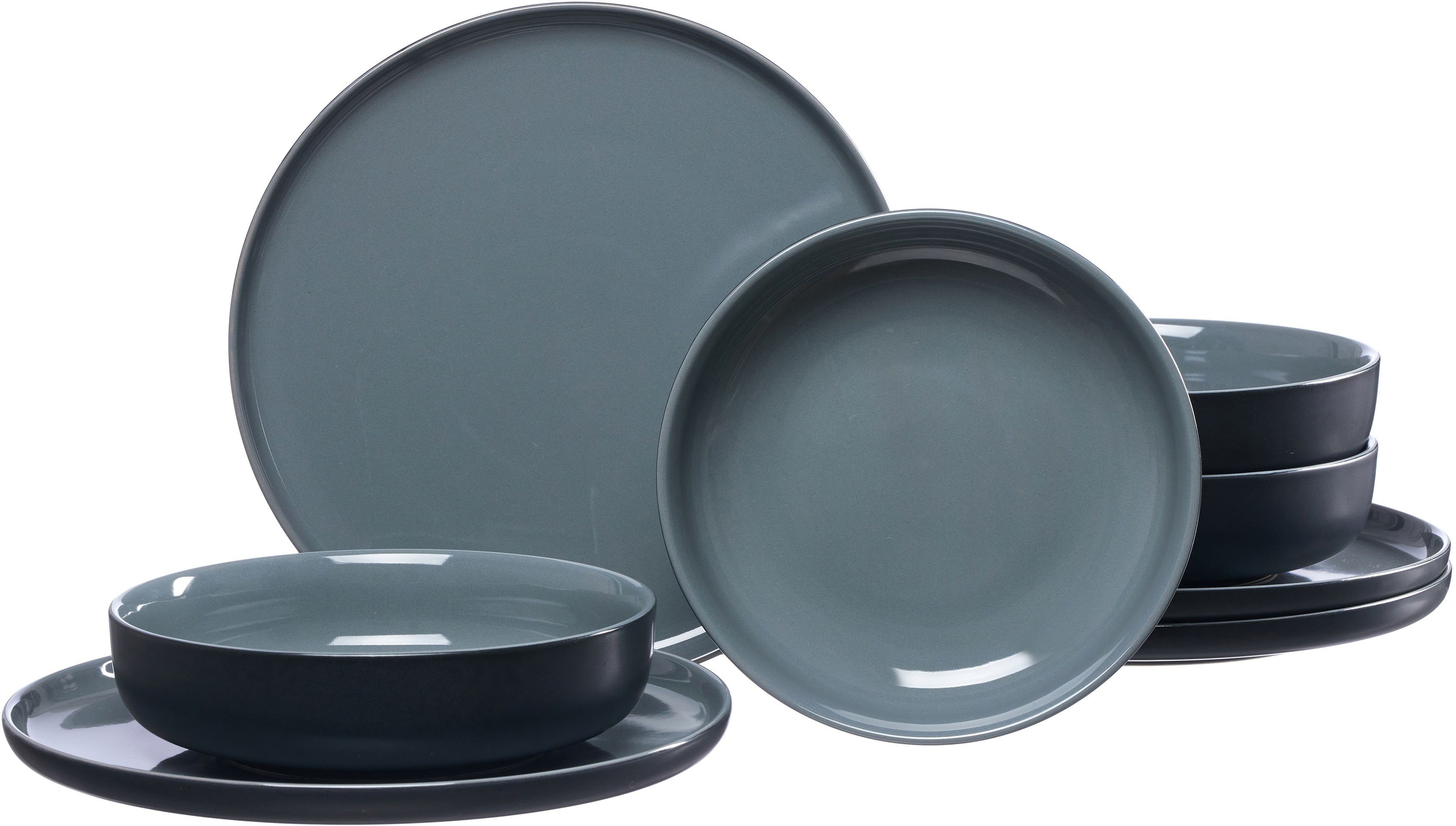 Ritzenhoff & Breker Eetservies Bordenset, Serviesset Jasper Scandinavische stijl, 8 delen, voor 4 personen (set, 8-delig) serviezen zwart