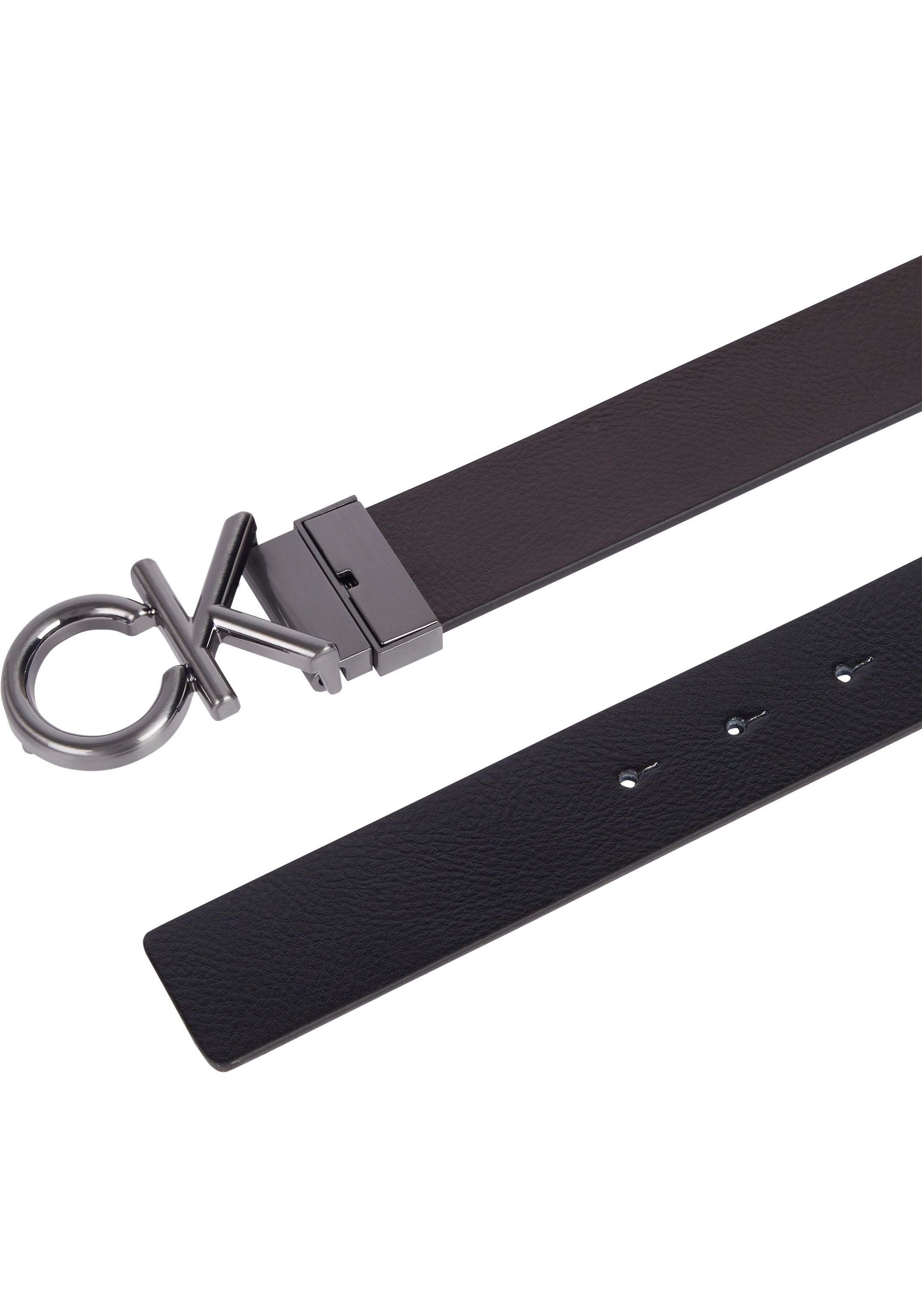 Calvin Klein Leren riem met monogram gesp van metaal