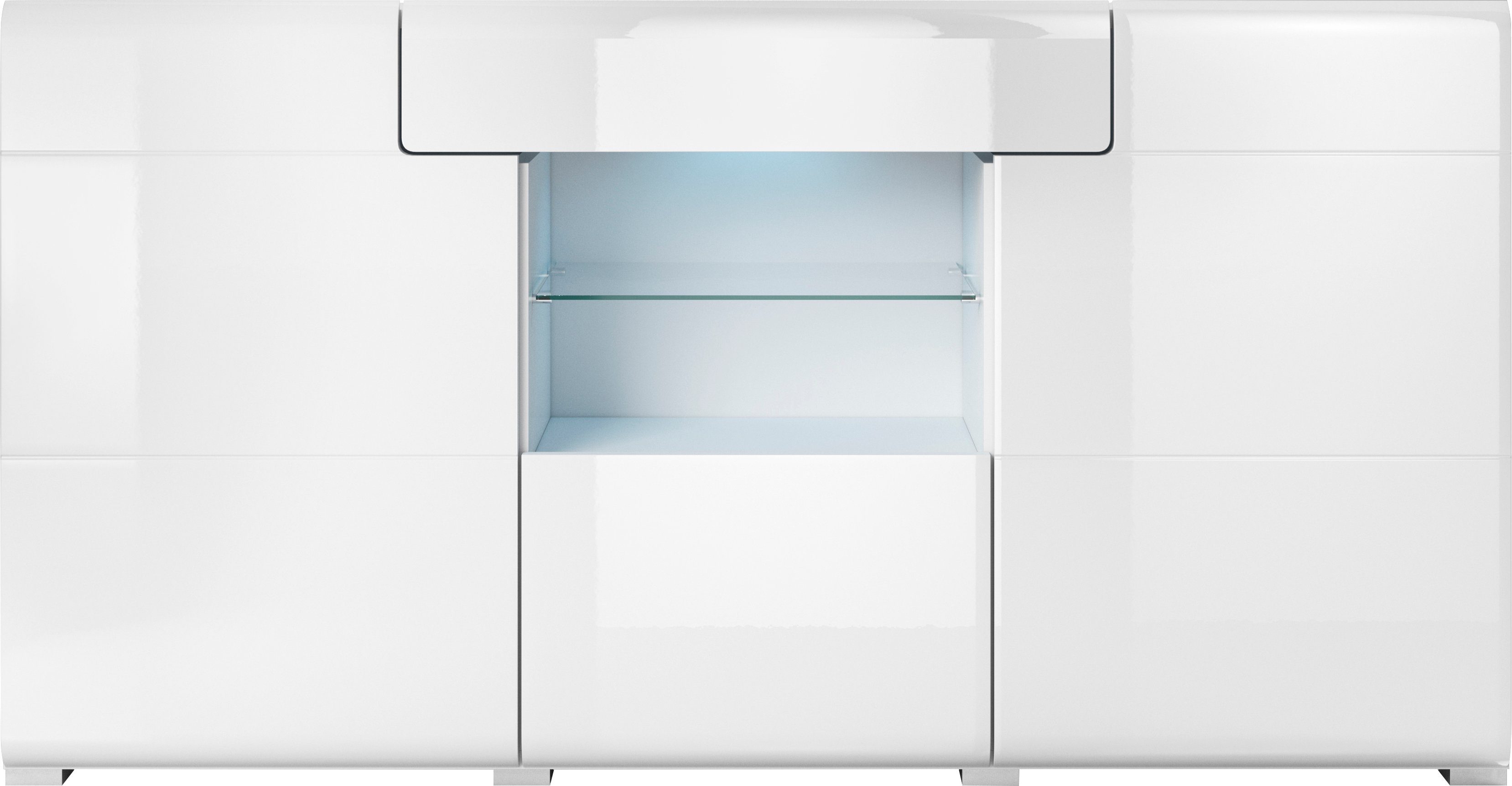 INOSIGN Dressoir Toledo, breedte 159 cm, moderne sidetable met decoratief freeswerk, greeploos