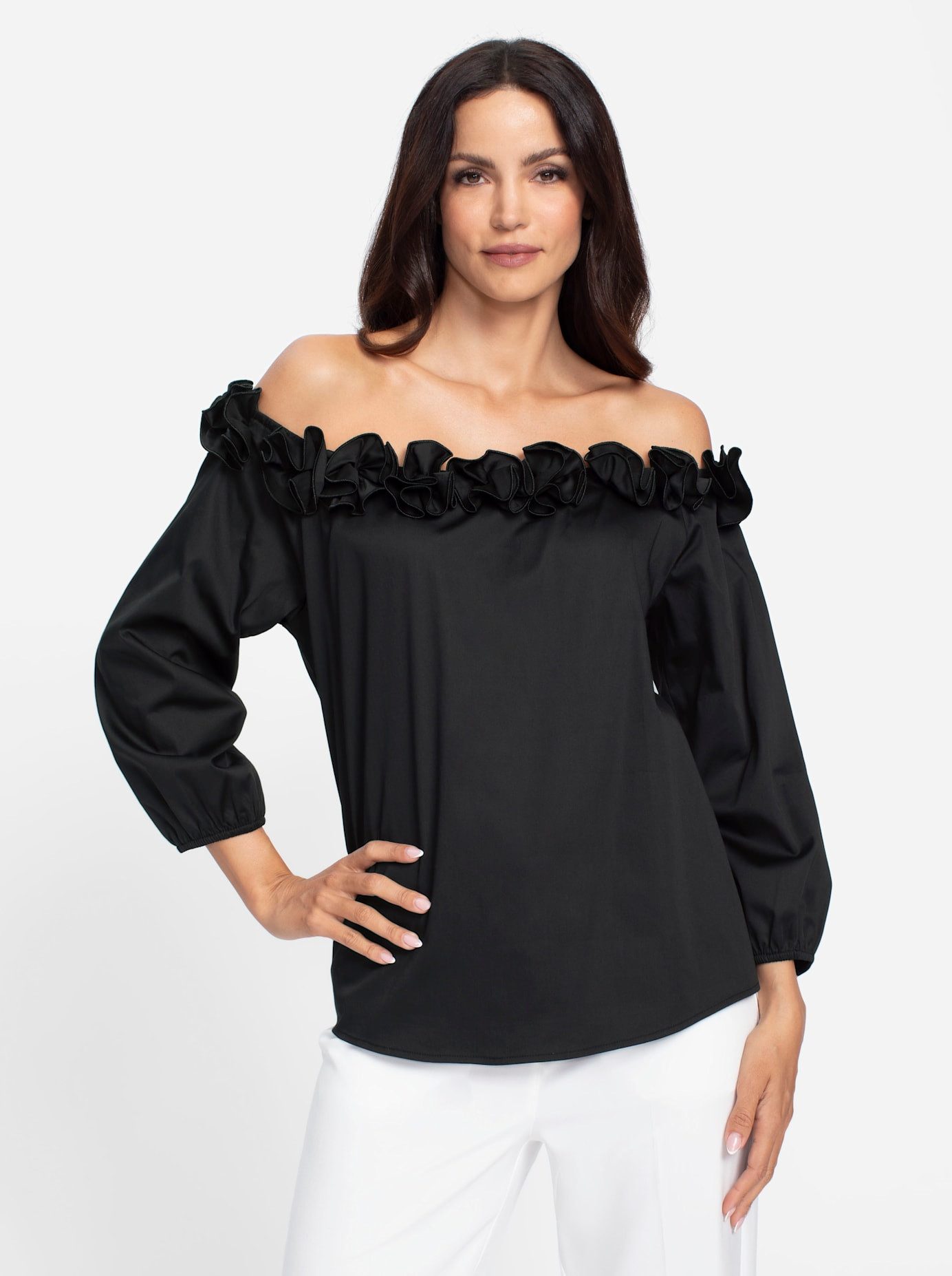 heine Blouse met carmenhals