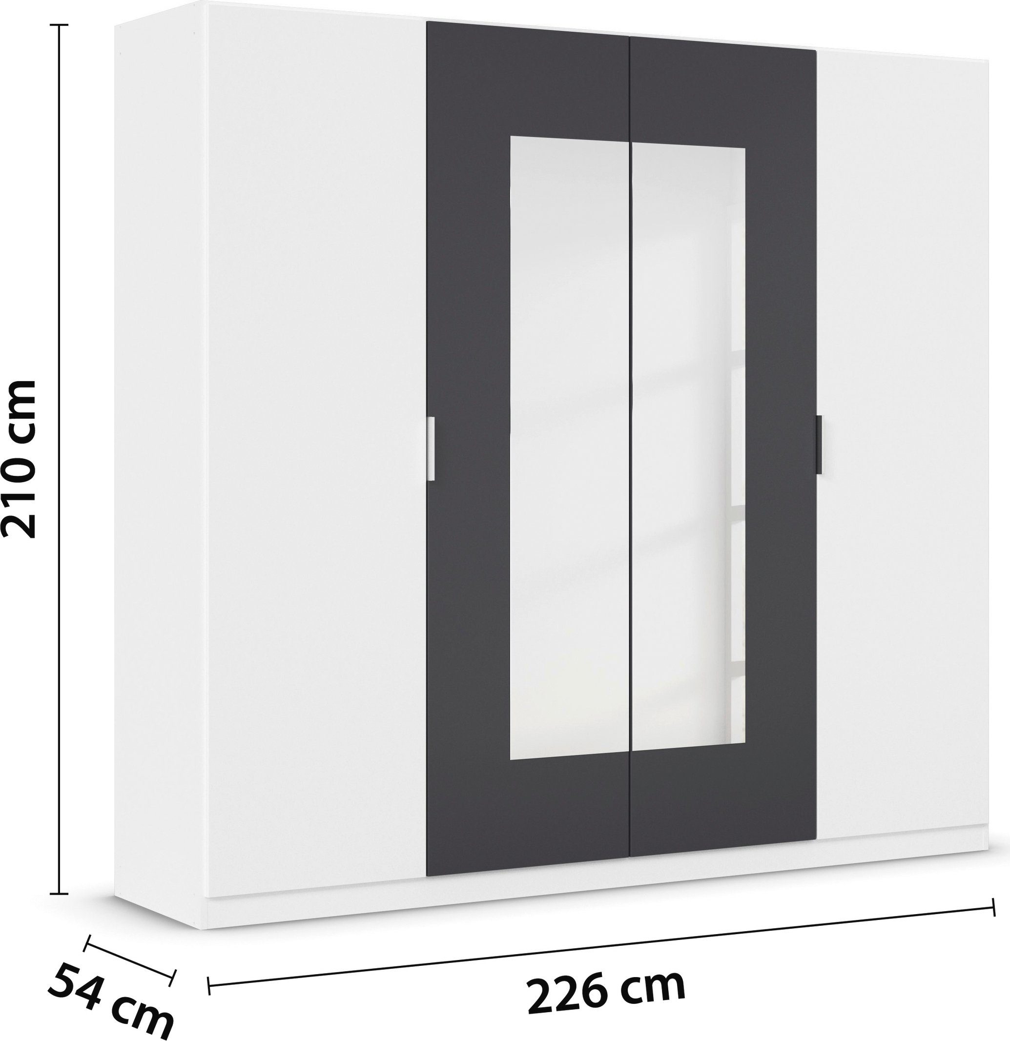 rauch Slaapkamerserie Monza met draaideurkast breedte 226 cm, bedcombinatie in 2 breedtematen
