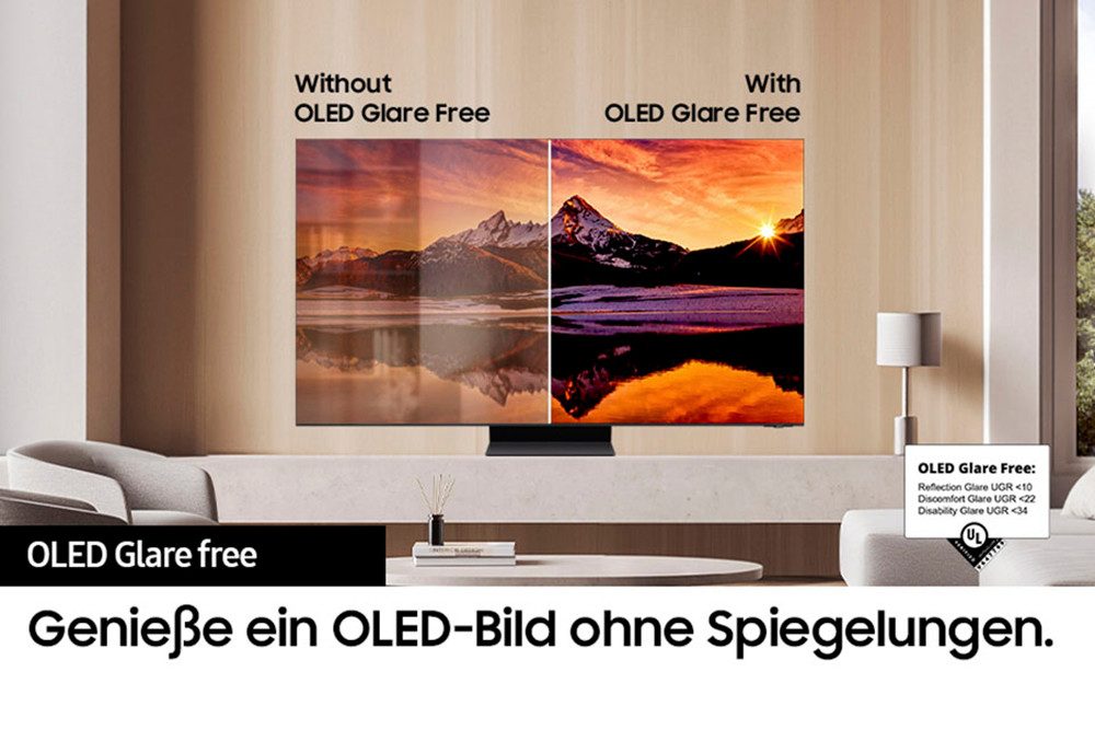 Samsung OLED-TV, 138 cm / 55", 4K Ultra HD, Smart TV, Neural Quantum 4K AI Gen2-processor, schitteringsvrij, tot 144Hz