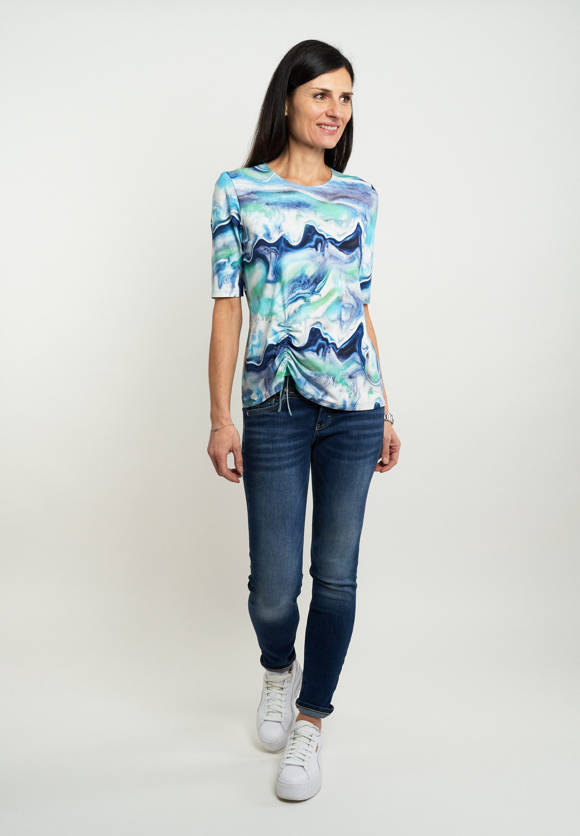 Seidel Moden Shirt met korte mouwen met all-over print, made in germany