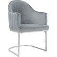 leonique vrijdragende stoel jayda in 2 framekleuren en 4 kleuren te bestellen grijs