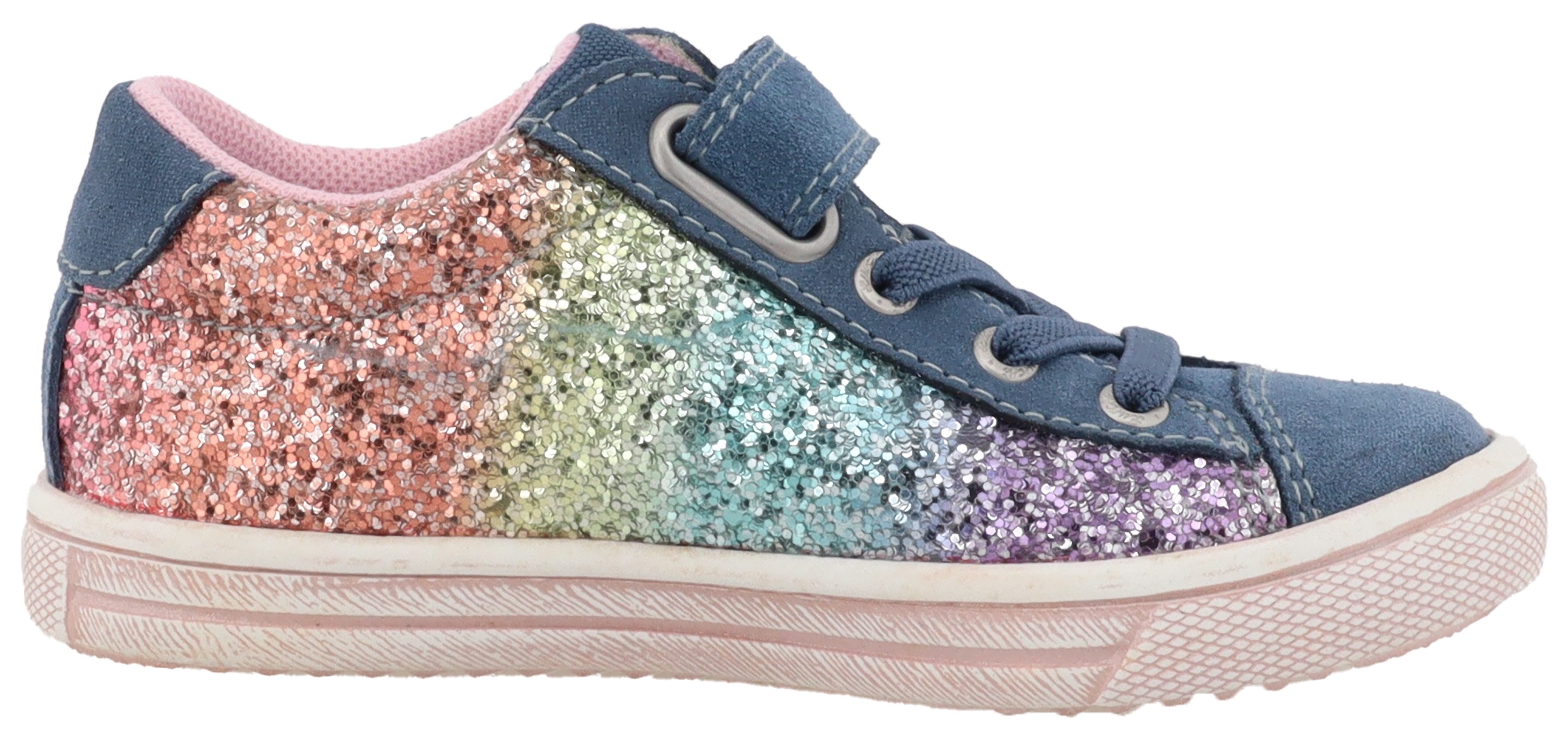 Lurchi Sneakers Salita , veterschoen met kleurrijke glitterafwerking, maat sjabloon te downloaden