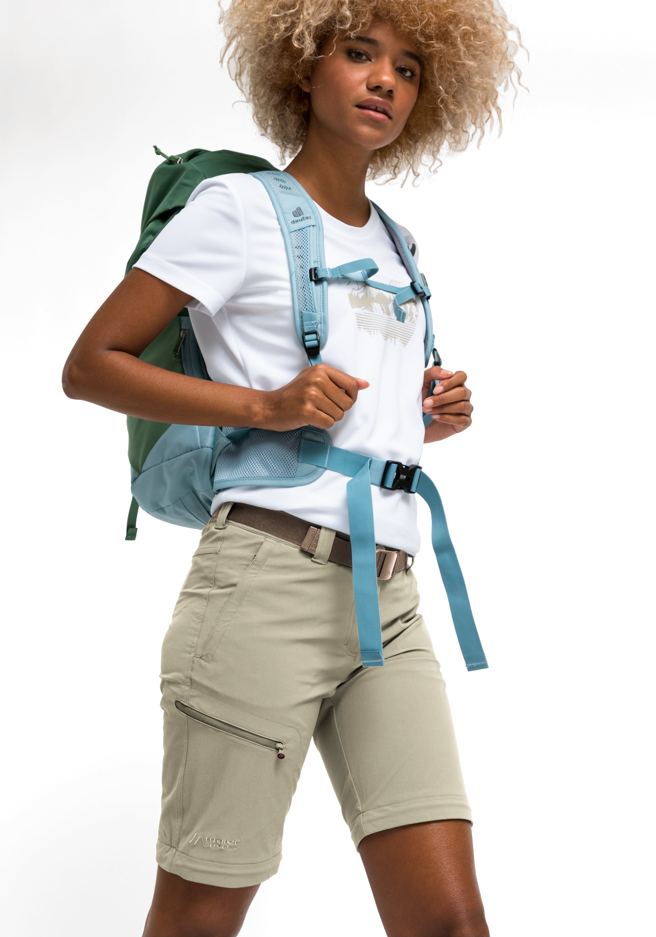 Maier Sports Functionele broek Nata Dames wandelbroek, afritsbare outdoorbroek, 3 zakken, regular fit