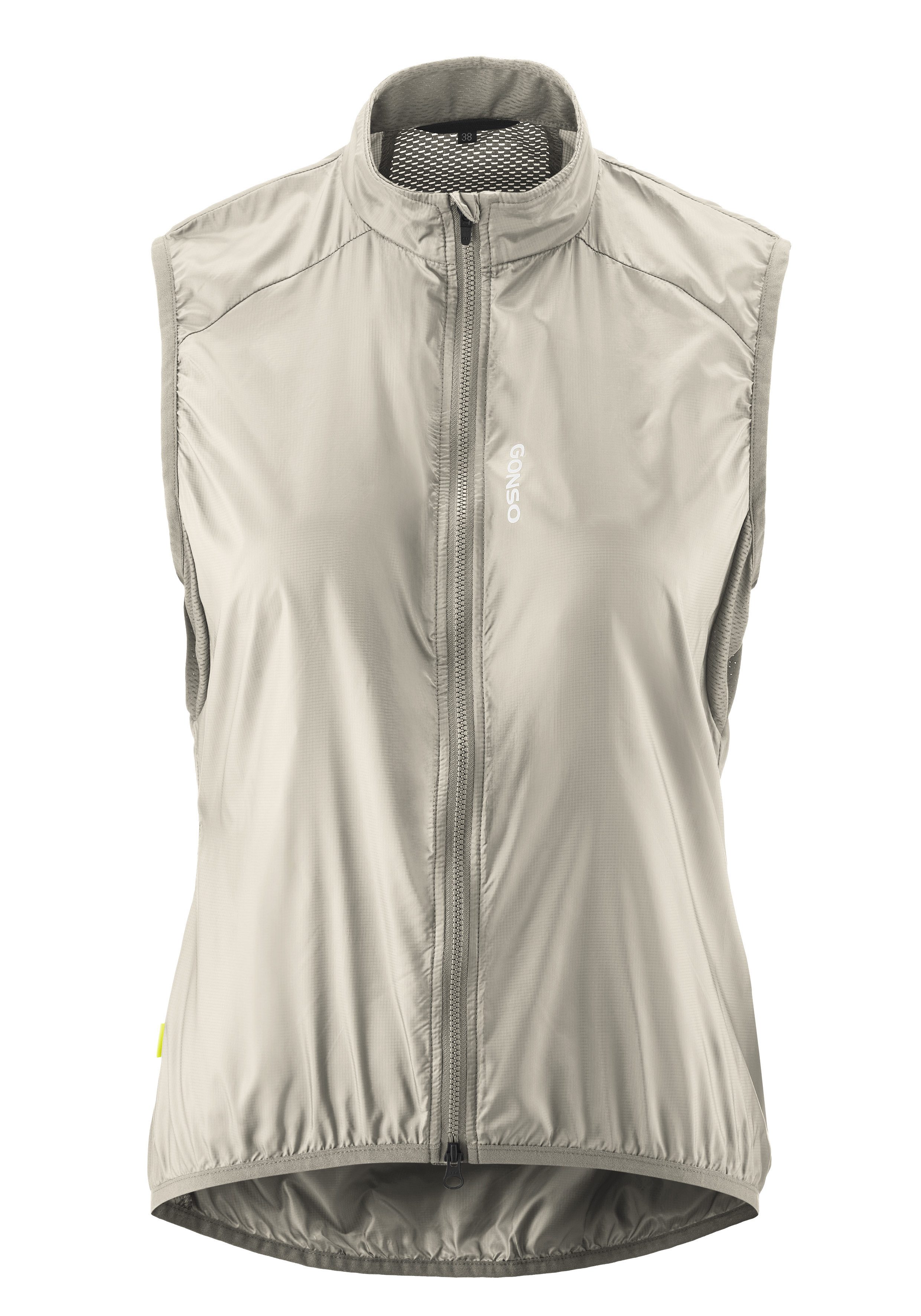 Gonso Functionele bodywarmer Road Vest Wind W Dames vest, ademend fietsvest, lichte windvest, tight fit dames gilets maat 40 grijs