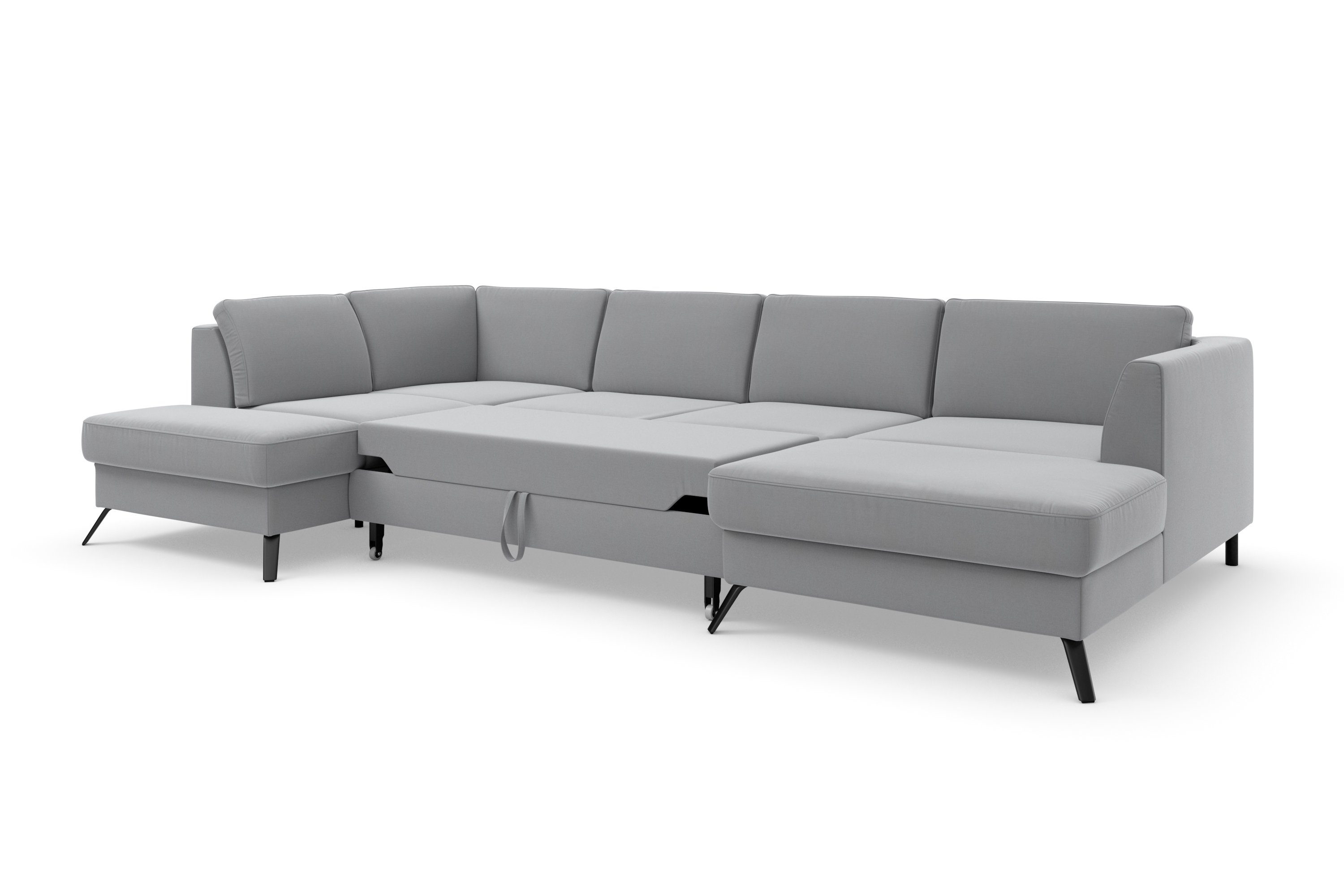 sit&more Zithoek Olsen U-vorm inclusief zitdiepteverstelling, naar keuze met slaapfunctie, 15 cm hoog