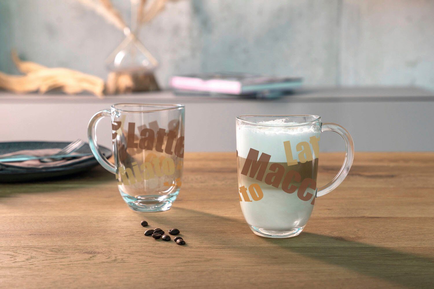 LEONARDO Latte-macchiato-kopje Napoli Latte macchiato-mok, 380 ml, 3-kleurig(set, 6-delig)