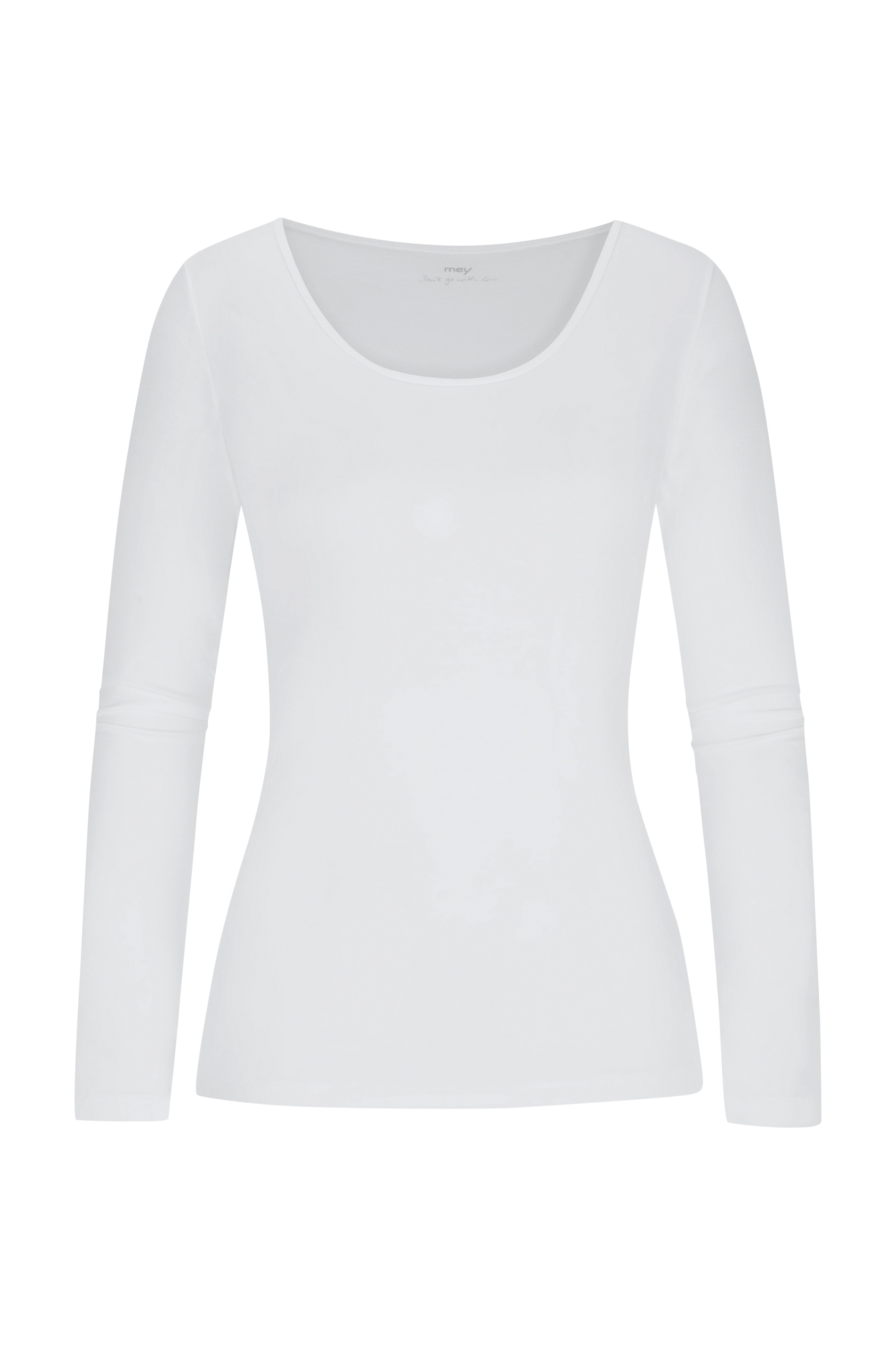Mey Shirt met lange mouwen COTTON PURE Diepe, ronde hals