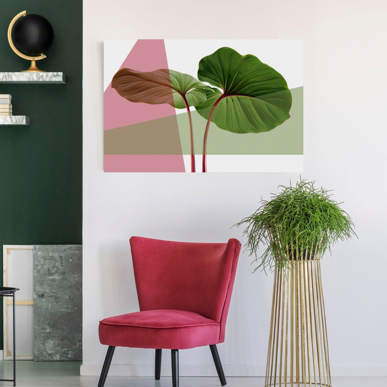 queence Artprint op acrylglas Bladeren Fine Art-print in galeriekwaliteit