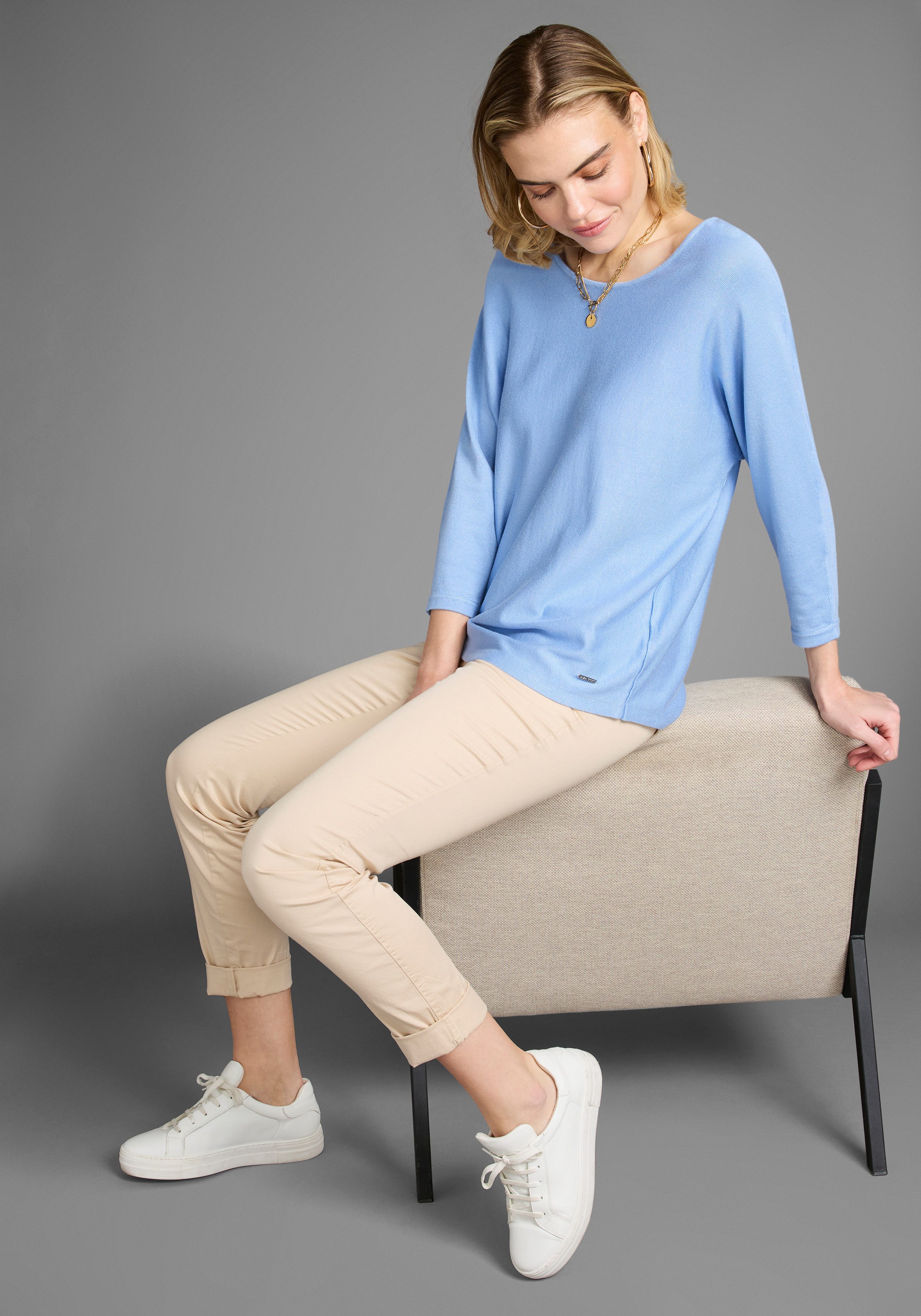 Laura Scott Trui met vleermuismouwen met 3/4 mouwen