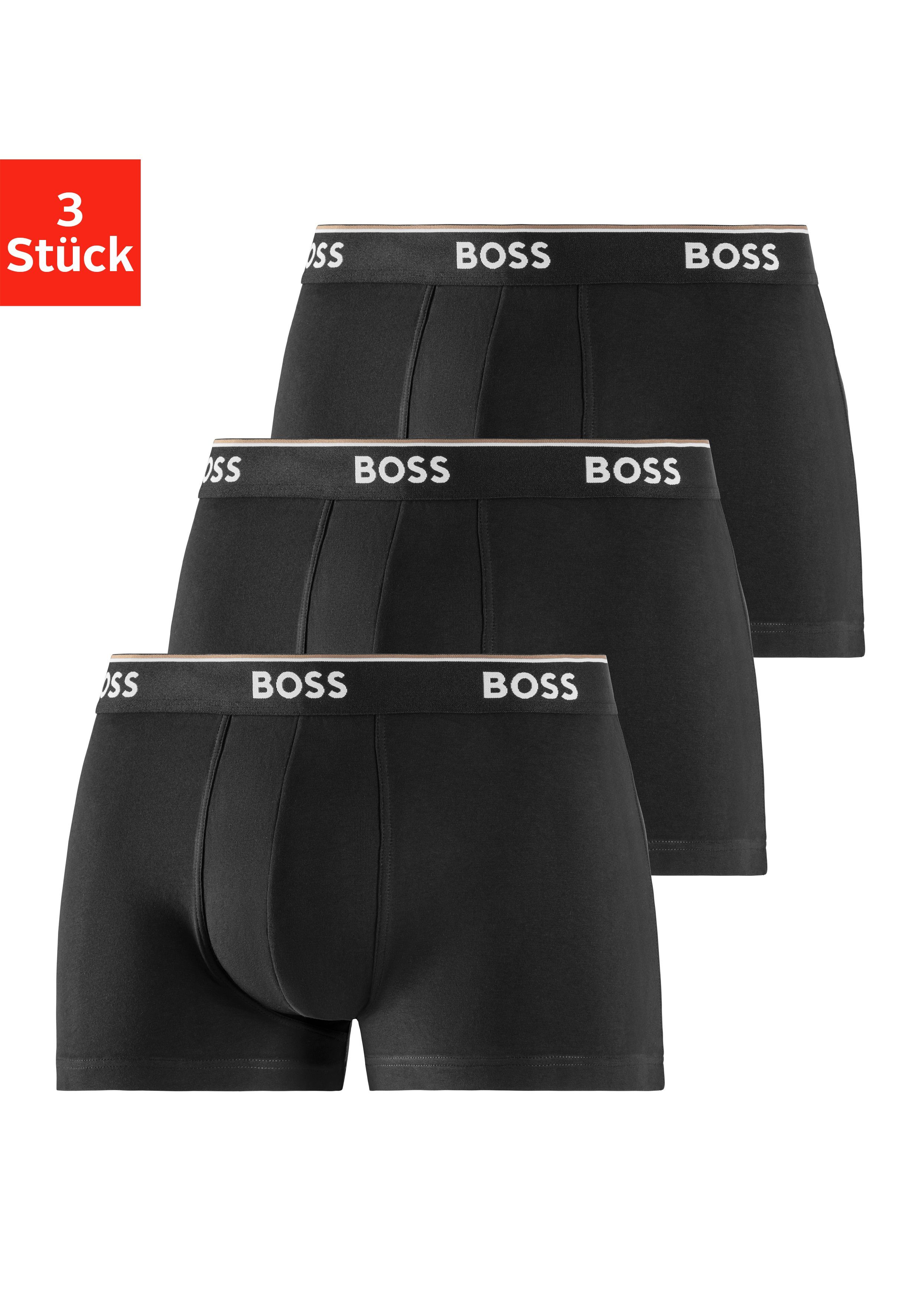 BOSS Boxershort TRUNK 3 PACK met boss opdruk op de tailleband (3 stuks)