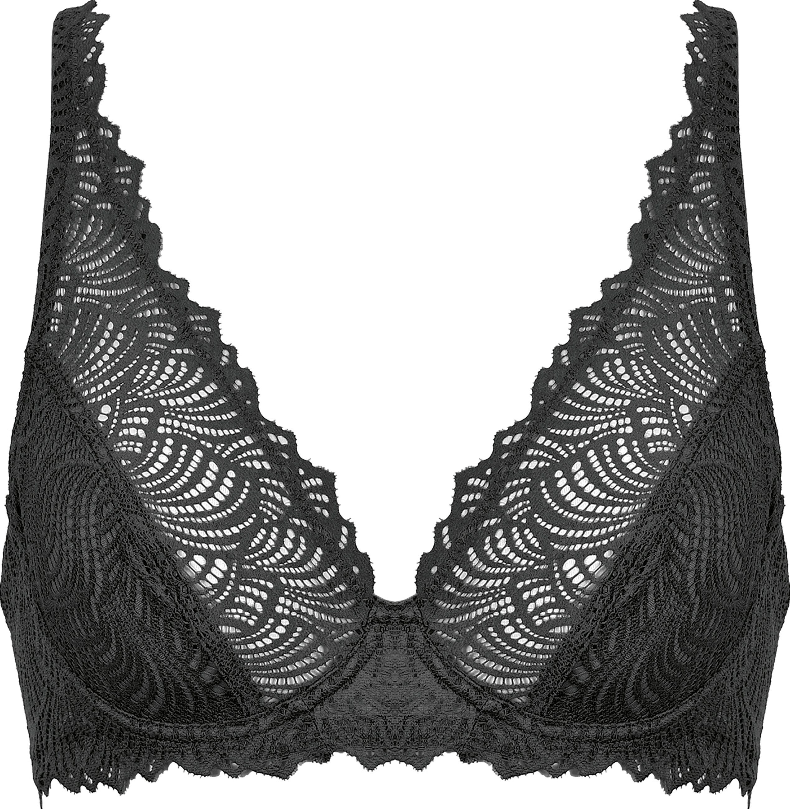 Naturana Beugel-bh met fijne borduur-look (1-delig) dames beugel bh's maat 85 D zwart