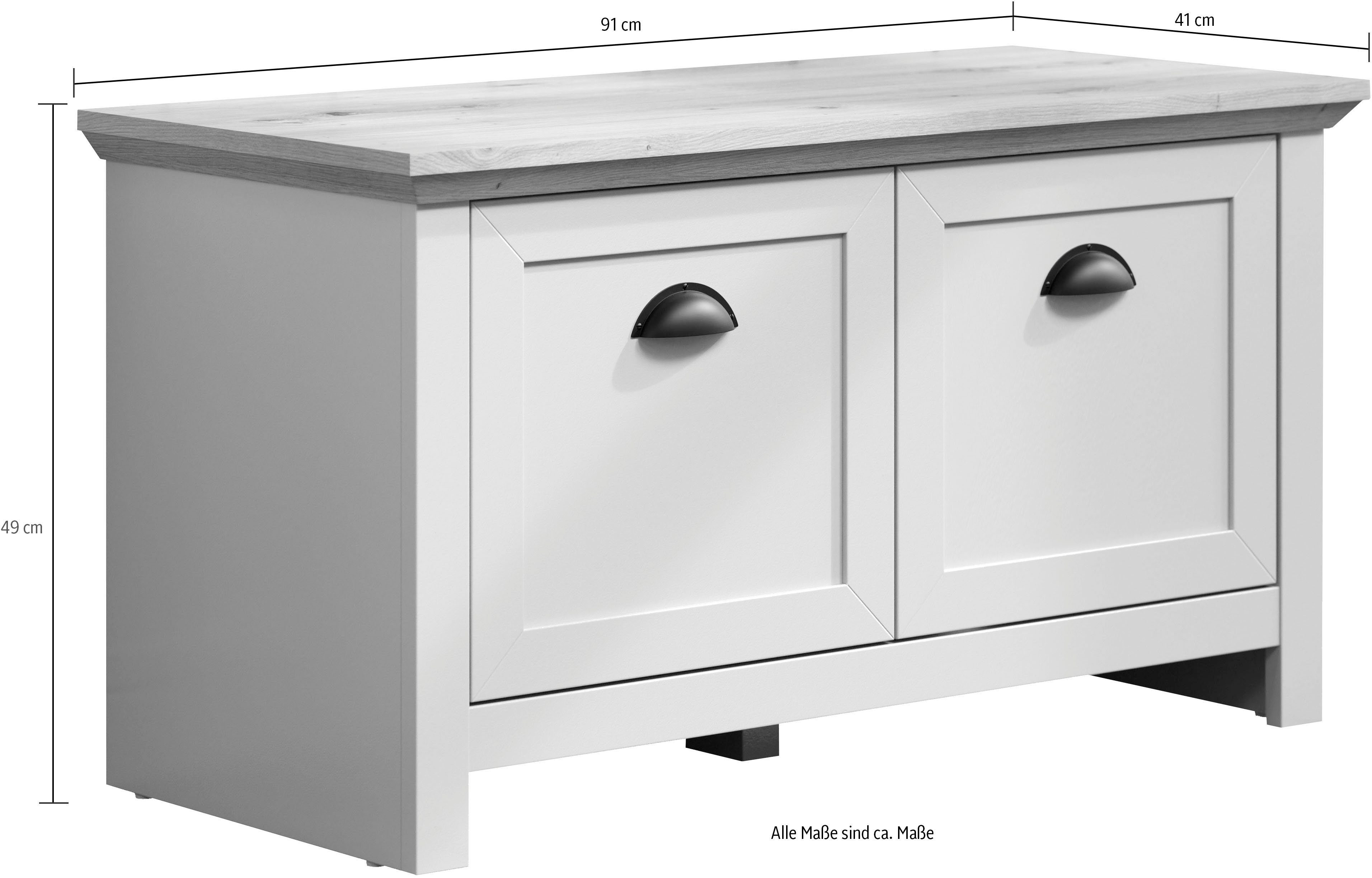 Home affaire Kapstok Herzwill Zitbank / schoenenkast met de afmetingen BxHxD ca.: 91x49x41 cm (1 stuk)