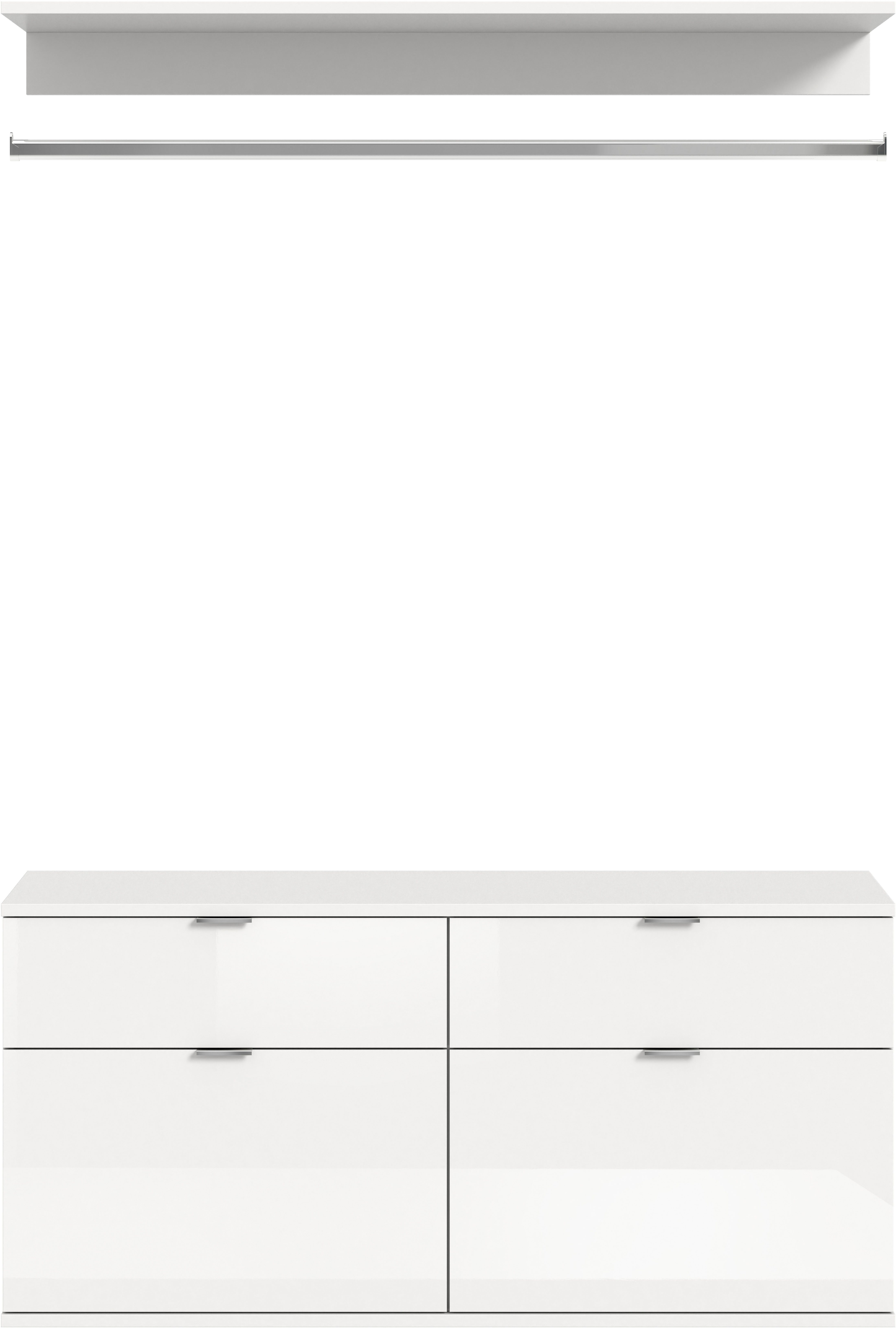 INOSIGN Halmeubelset Trondheim, Breedte 121 cm, bestaande uit Commode, Kledingstang & Plank (3-delig)
