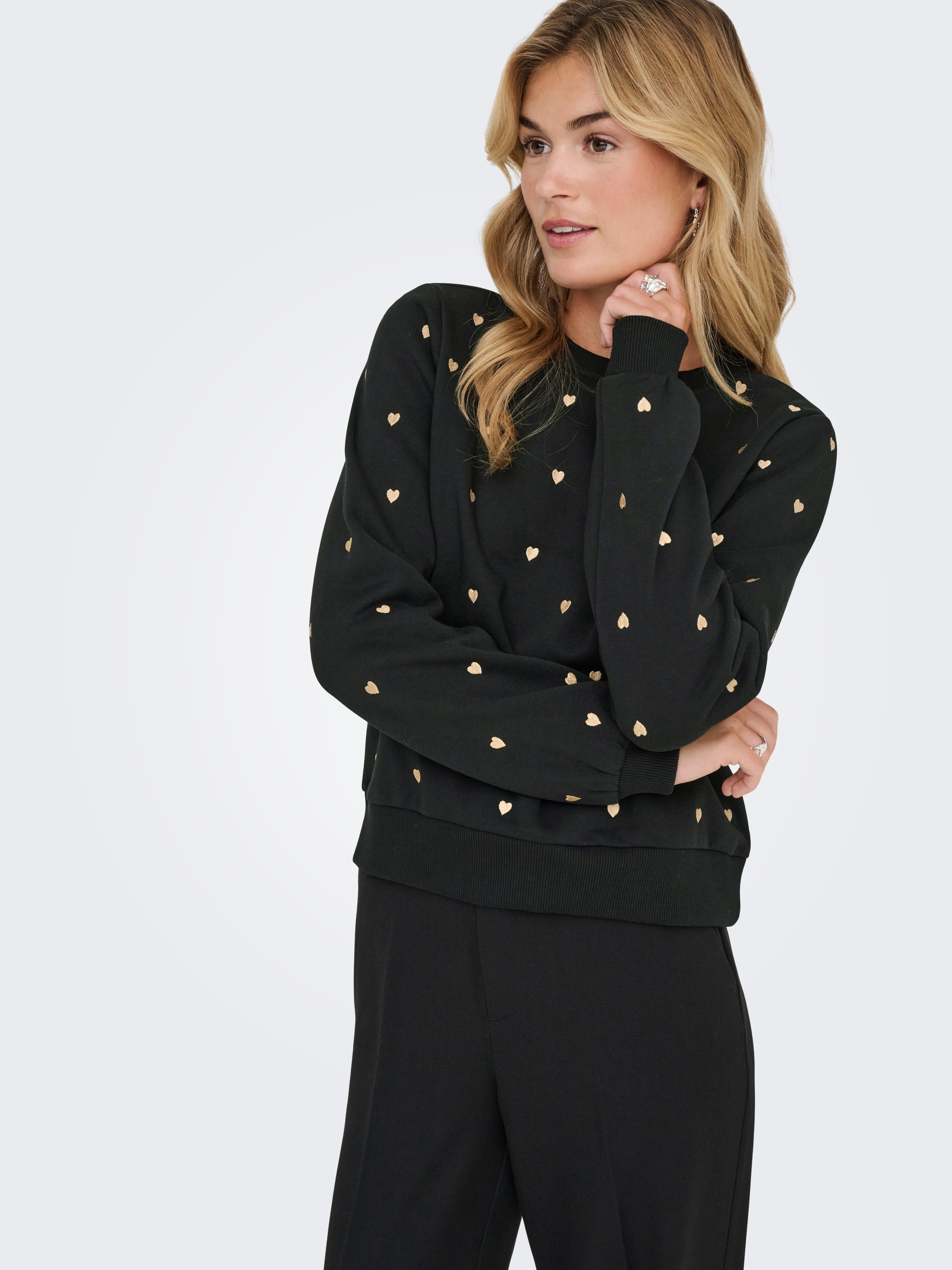 Only Sweatshirt ONLATIKA L/S O-NECK GLITTER EMB. BOX SWT