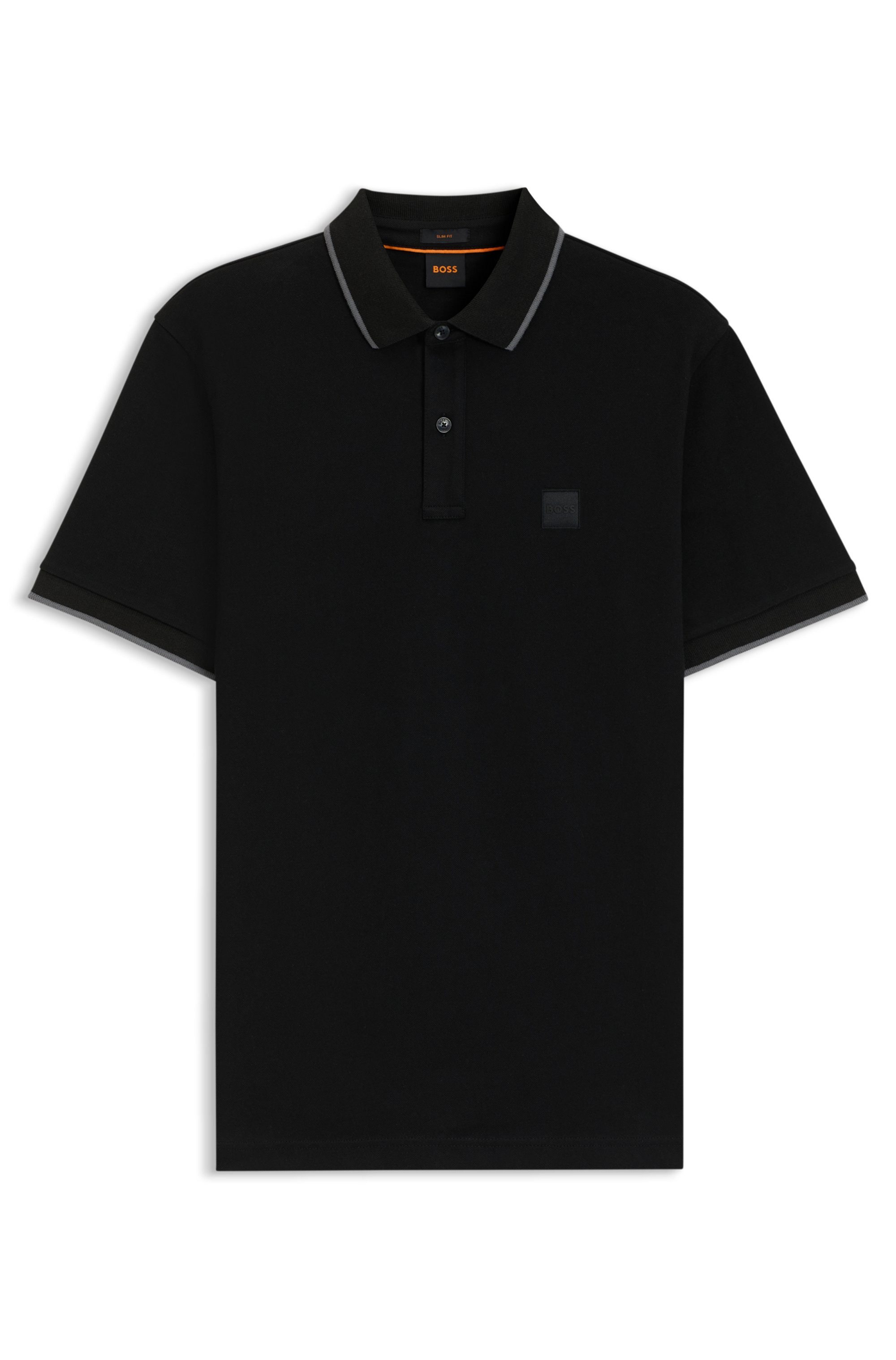 Boss Orange Poloshirt Passertip met boss badge