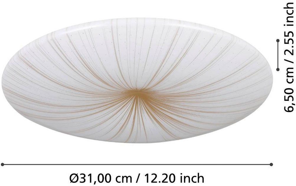 EGLO Plafondlamp NIEVES 1 Woonkamerlamp, slaapkamer, keuken, hal, tijdloos design (1 stuk)