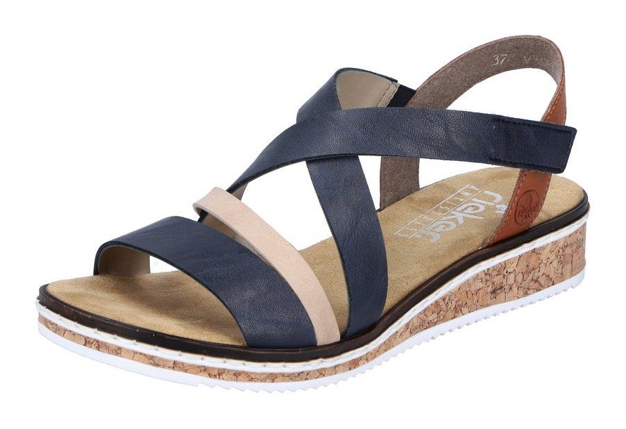 Rieker Sandalen zomerschoen, sandaal, sleehak, met klittenbandjes