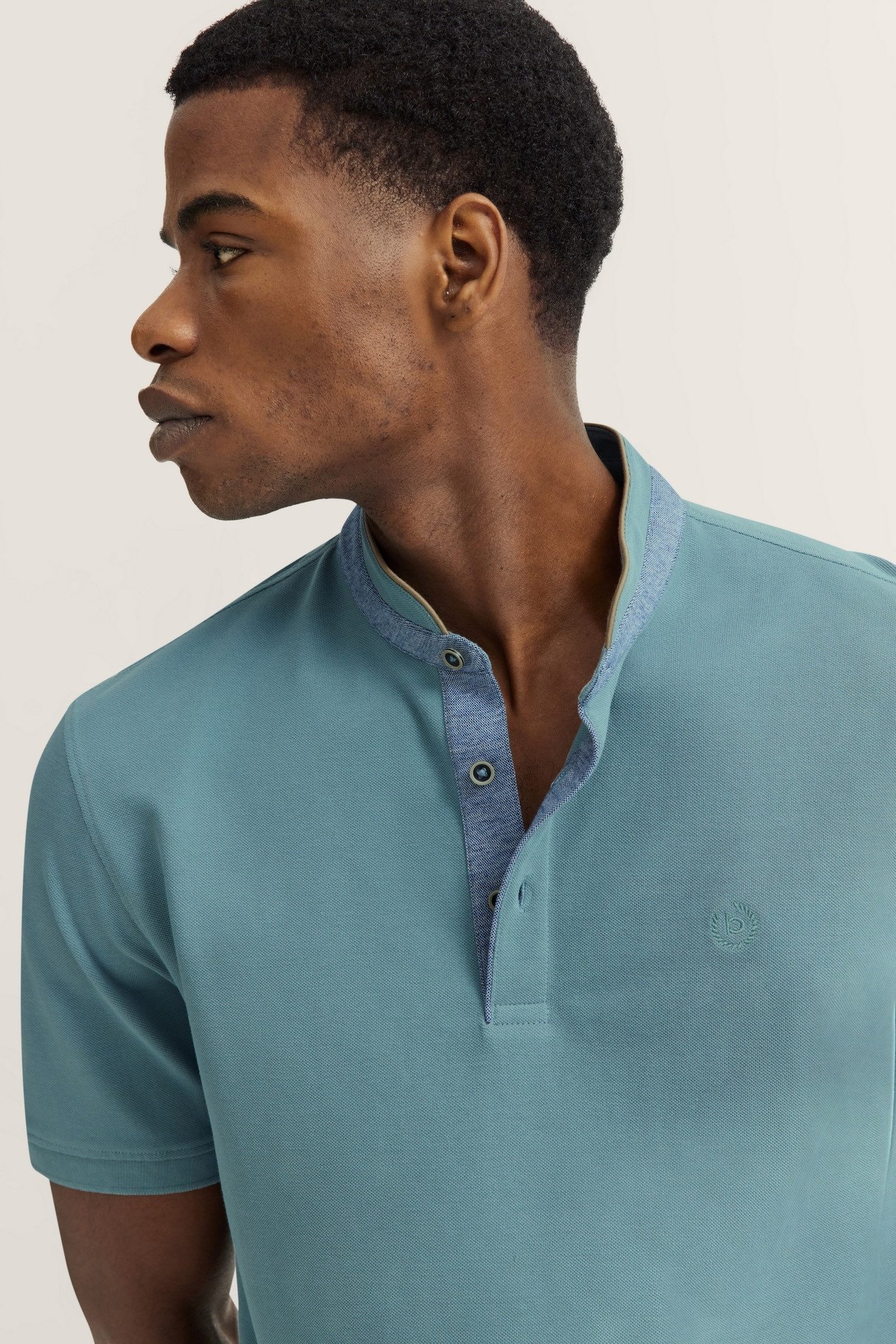 Bugatti Poloshirt met opstaande kraag