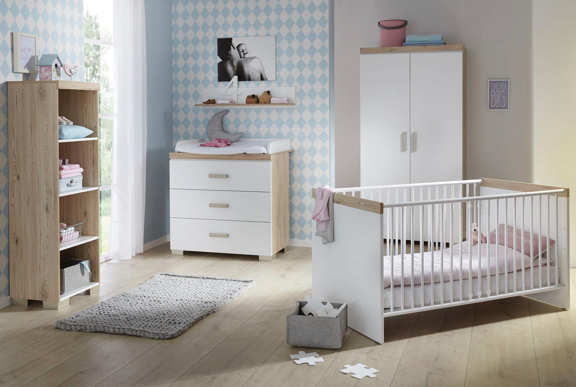 PAIDI Kinderwelten Commode HILJA, by PAIDI, 3 laden inclusief aankleedgedeelte
