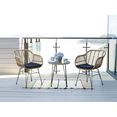 homexperts balkonset ylvi inclusief zitkussen en bijzettafel, 2 stoelen met bijzettafel (5-delig) beige