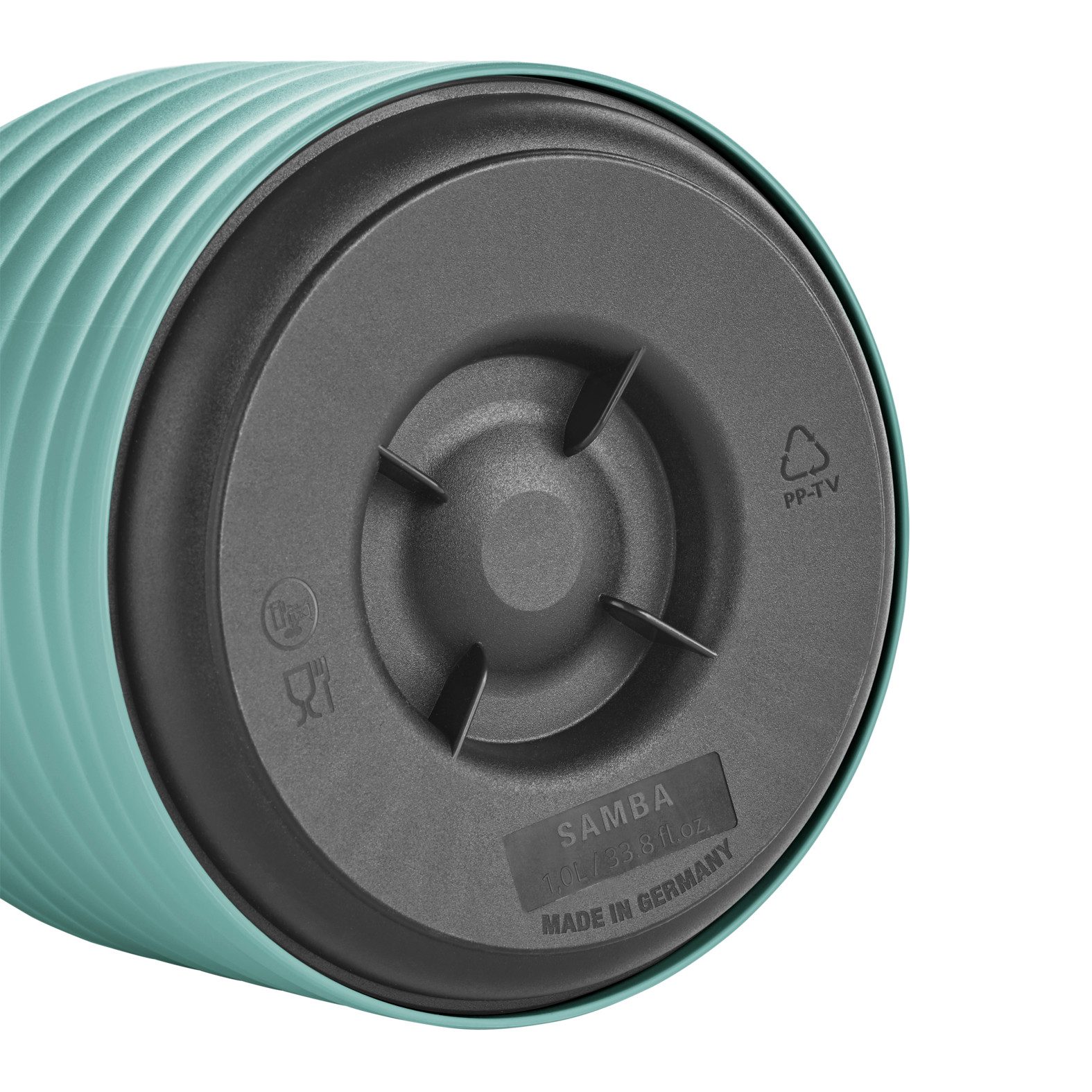 Emsa Thermoskan Samba Wave Made in Germany, 12u warm/24u koud, Quick-Press deksel, glazen fles