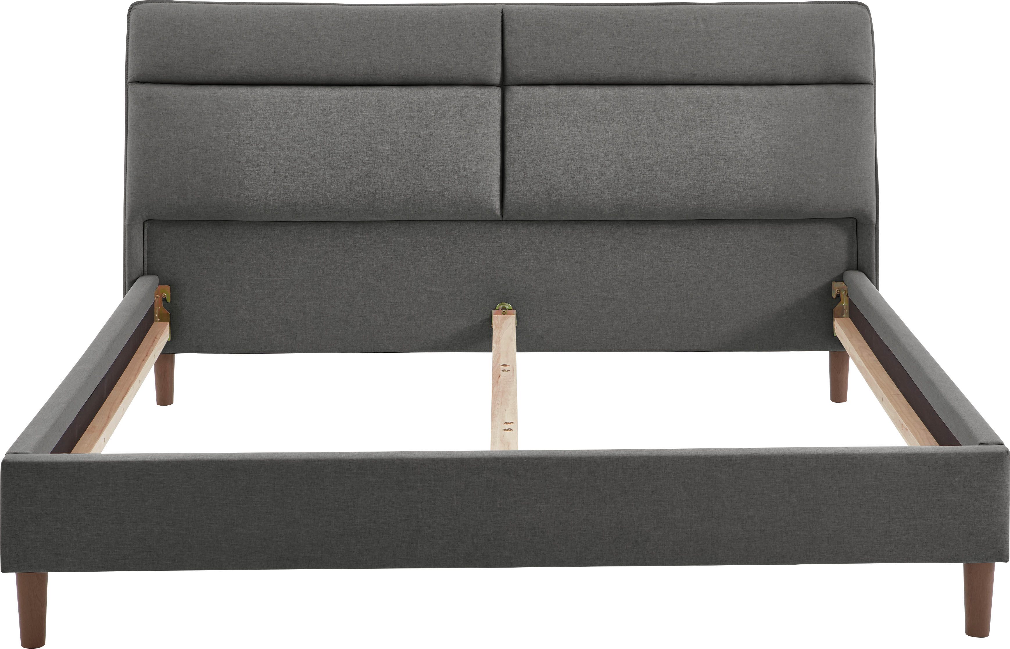 ATLANTIC home collection Gestoffeerd bed Madita, 180x200cm, met organische hoofdvorm luxueus gestoffeerd hoofdeinde, bekledingsstof met melange-effect