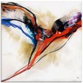 artland print op glas engel - abstract i (1 stuk) multicolor