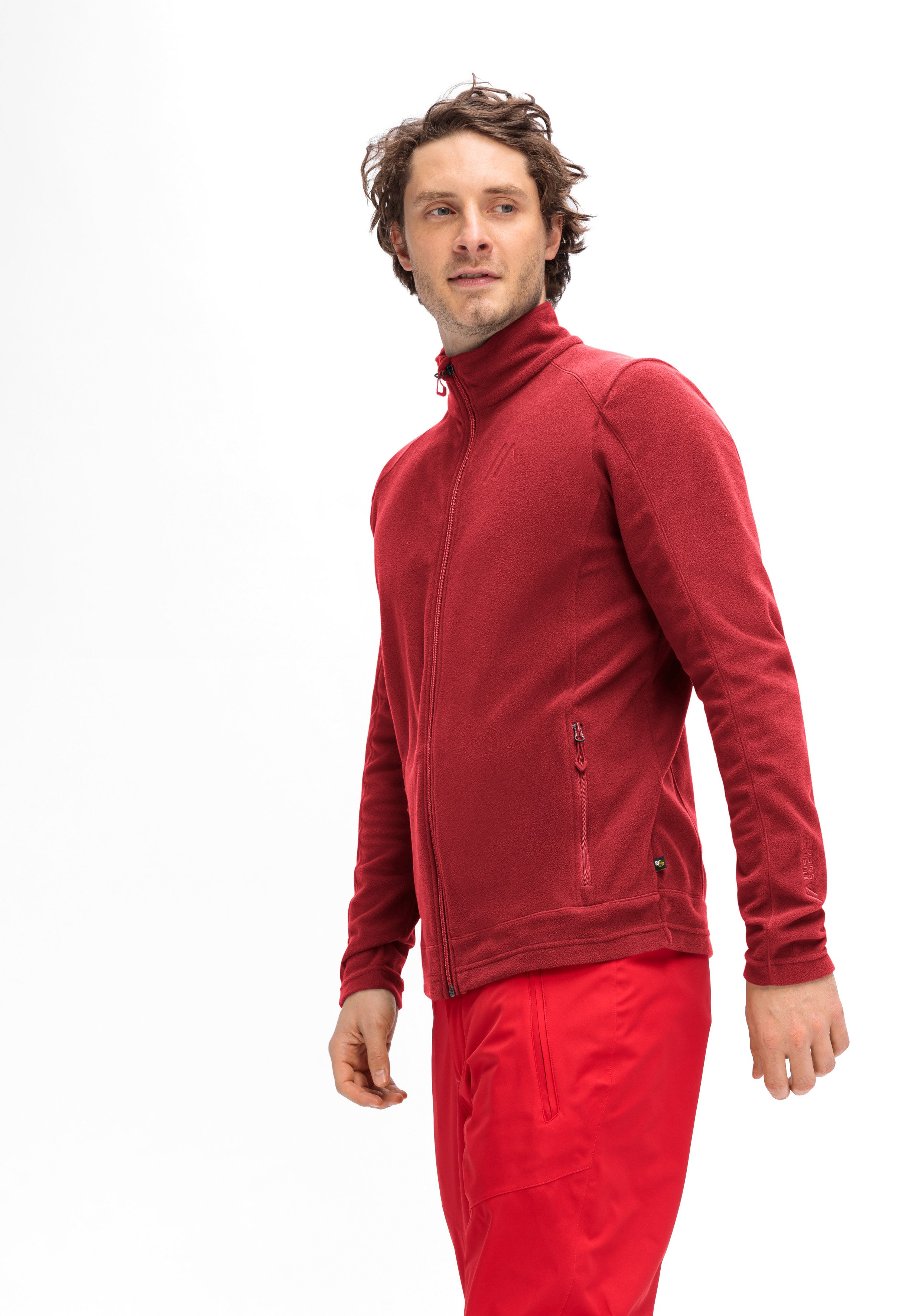 Maier Sports Fleecejack Dennis Jacket M Heren midlayer, onderhoudsvriendelijk fleece met 2 ritszakken