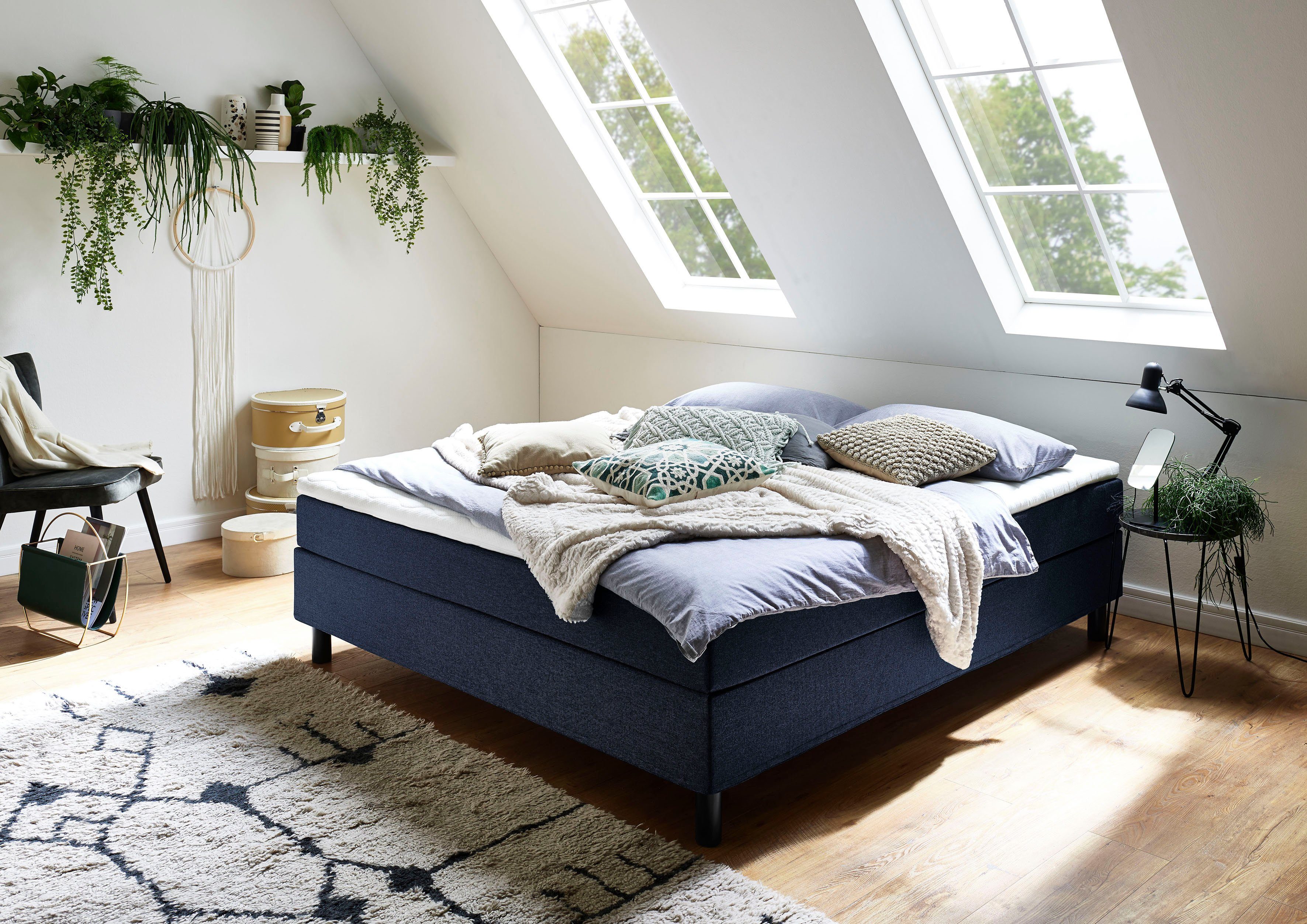 ATLANTIC home collection Boxspring Happy zonder hoofdbord, met topmatras, naar keuze met of zonder beddengoed