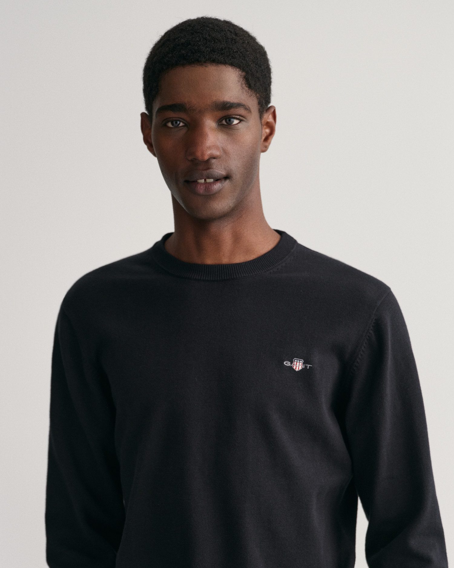 Gant Trui met ronde hals CLASSIC COTTON C-NECK Premium gebreide trui van zacht 100% katoen, overgangstrui