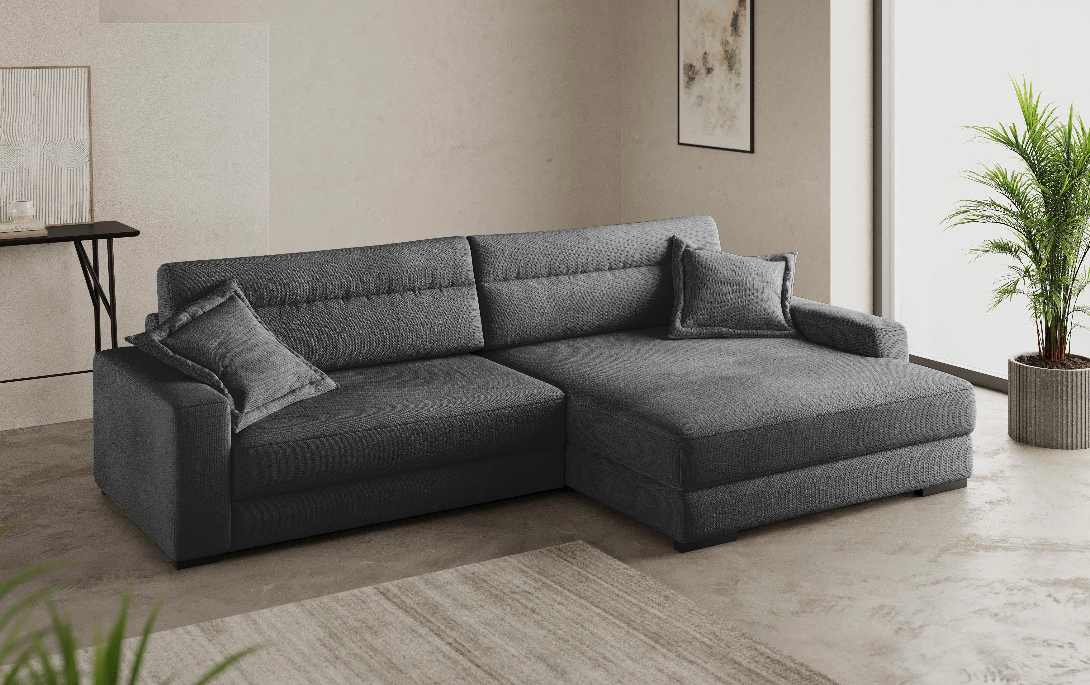Mr. Couch Hoekbank Marcello L-vorm inclusief easybett en bedlade