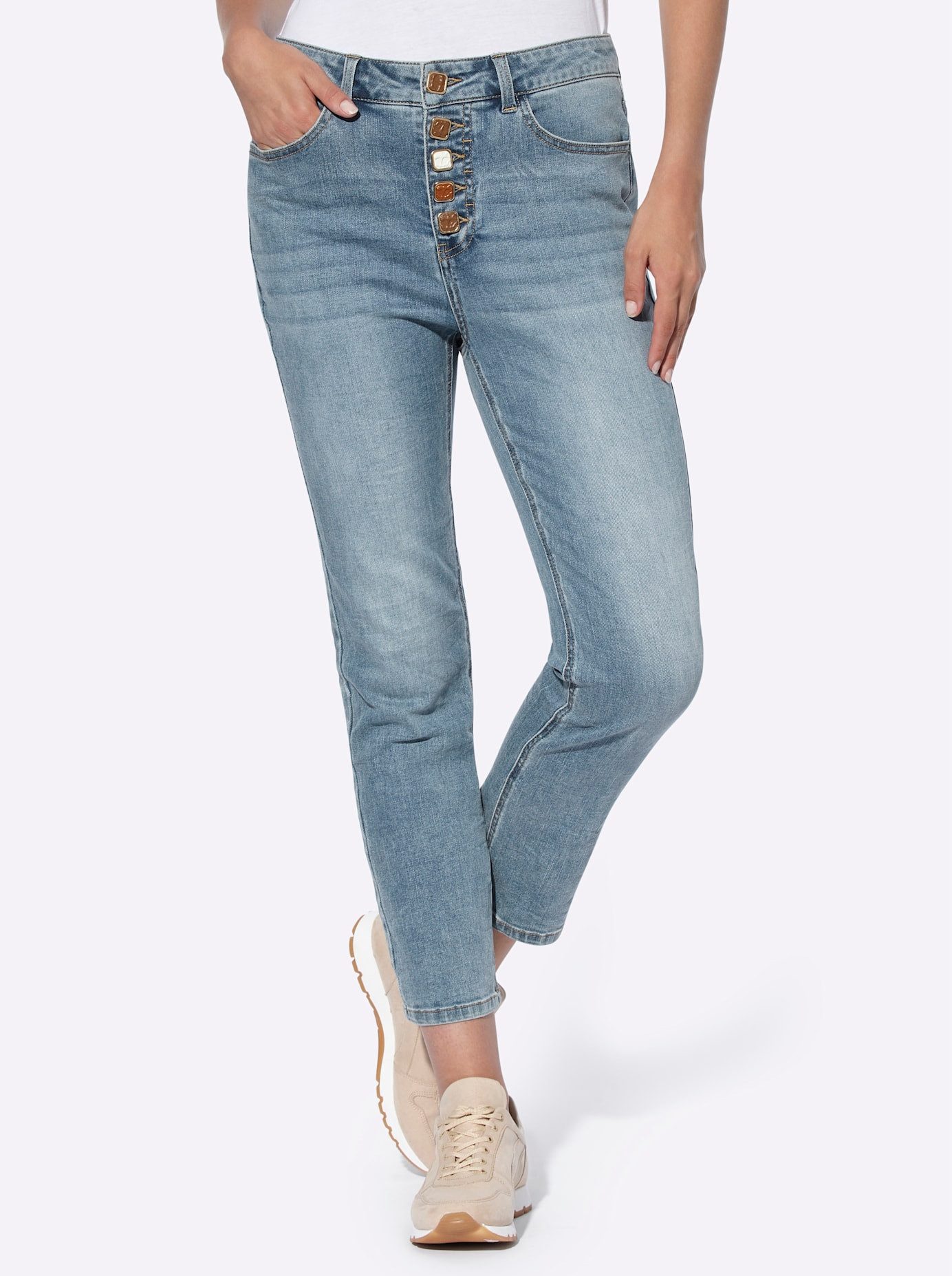heine 7/8 jeans (1-delig) dames 7/8 jeans maat 48 blauw