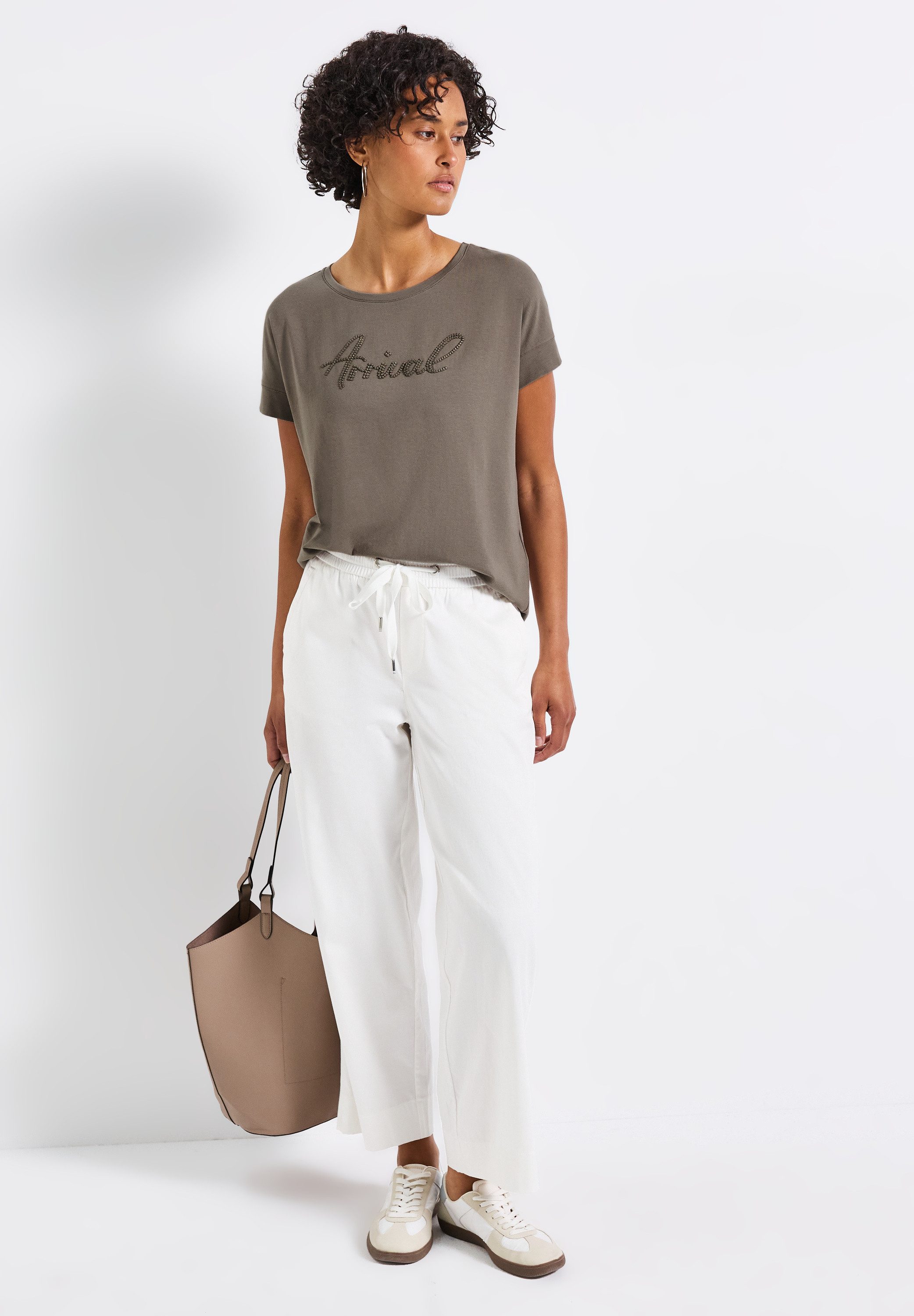 STREET ONE Shirttop met tekstborduursel
