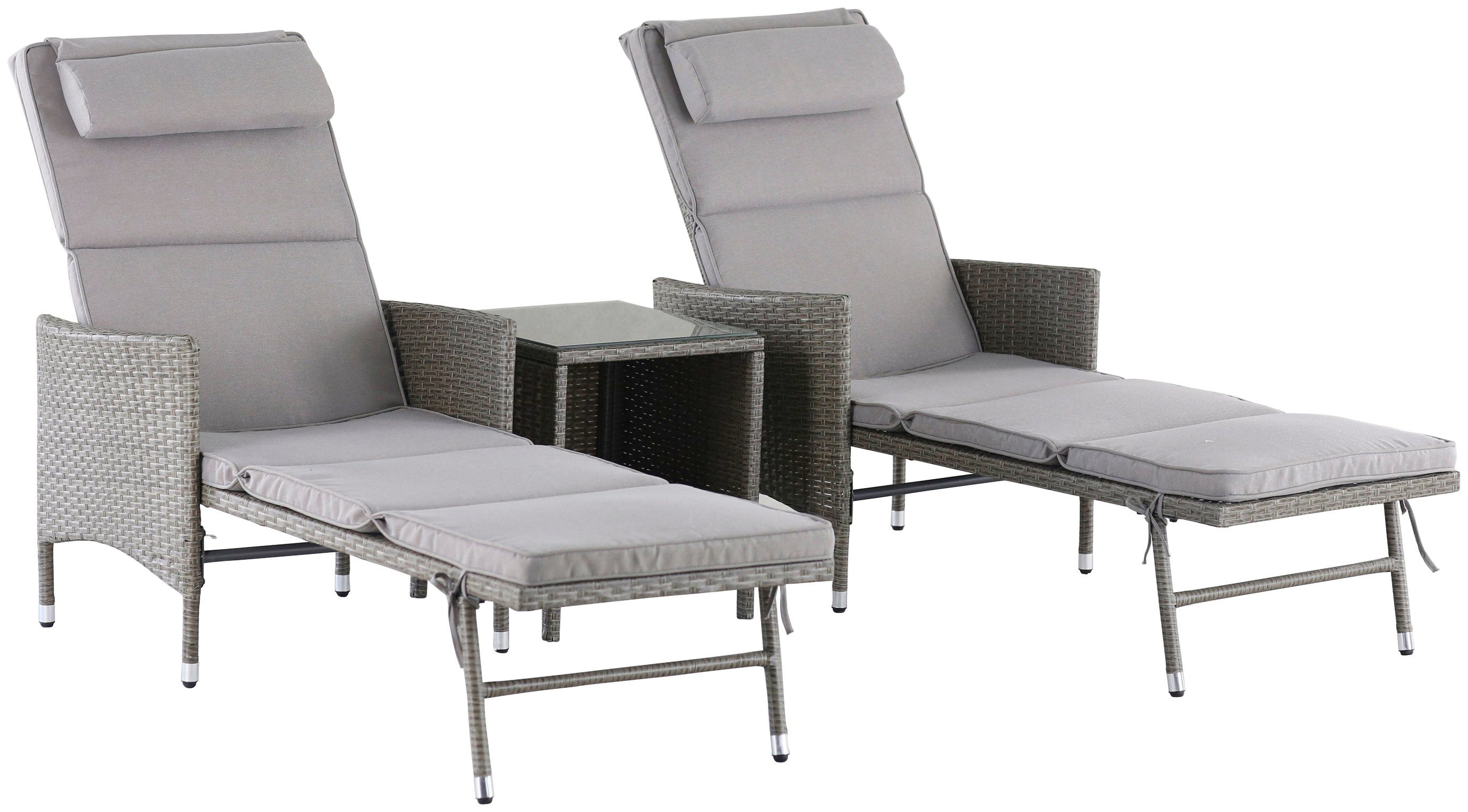 KONIFERA Ligstoel Milaan incl. kussens (set, 5-delig)