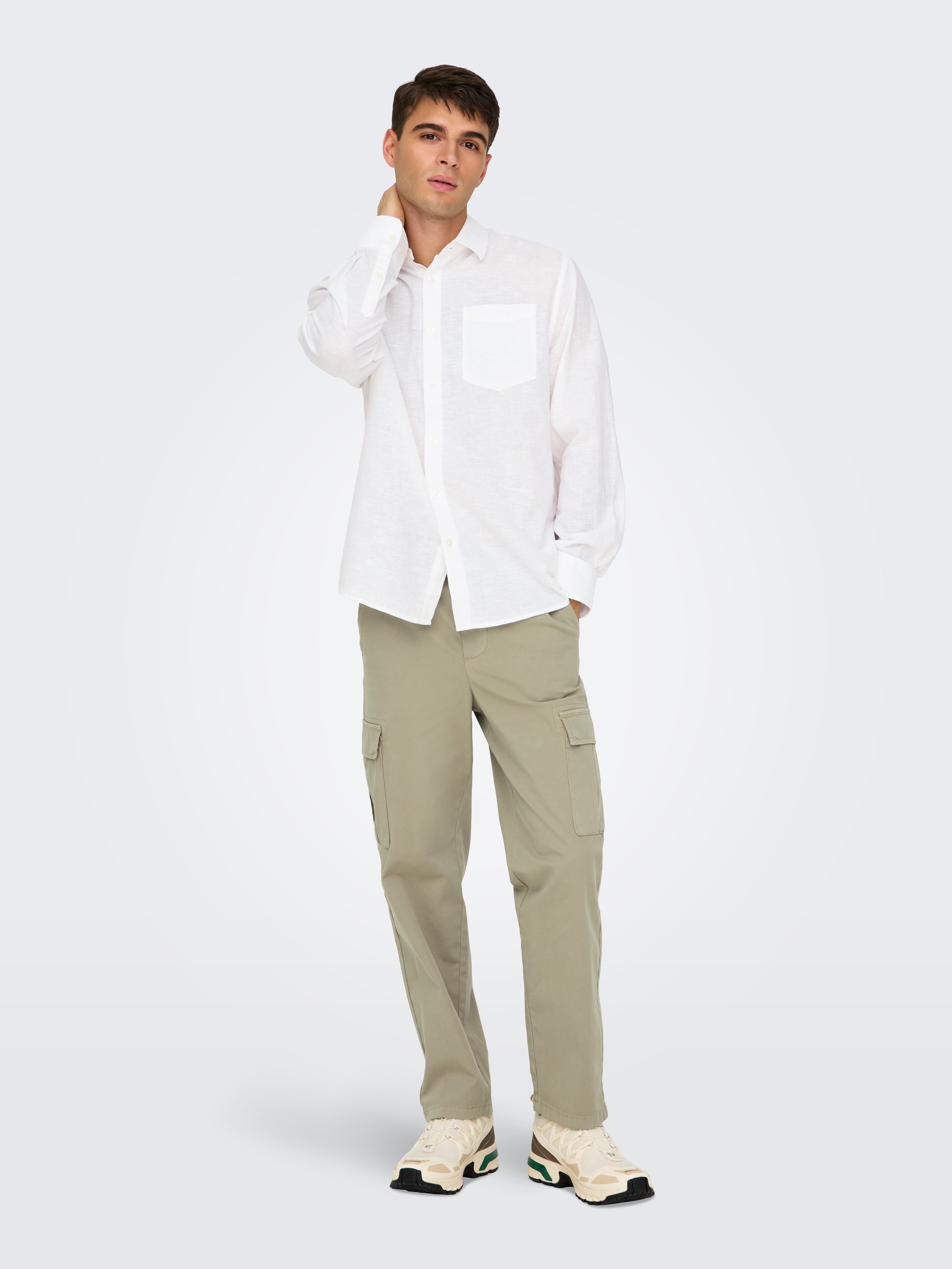 ONLY & SONS Overhemd met lange mouwen ONSCAIDEN LIFE REG LS 1 PKT SHIRT NOOS