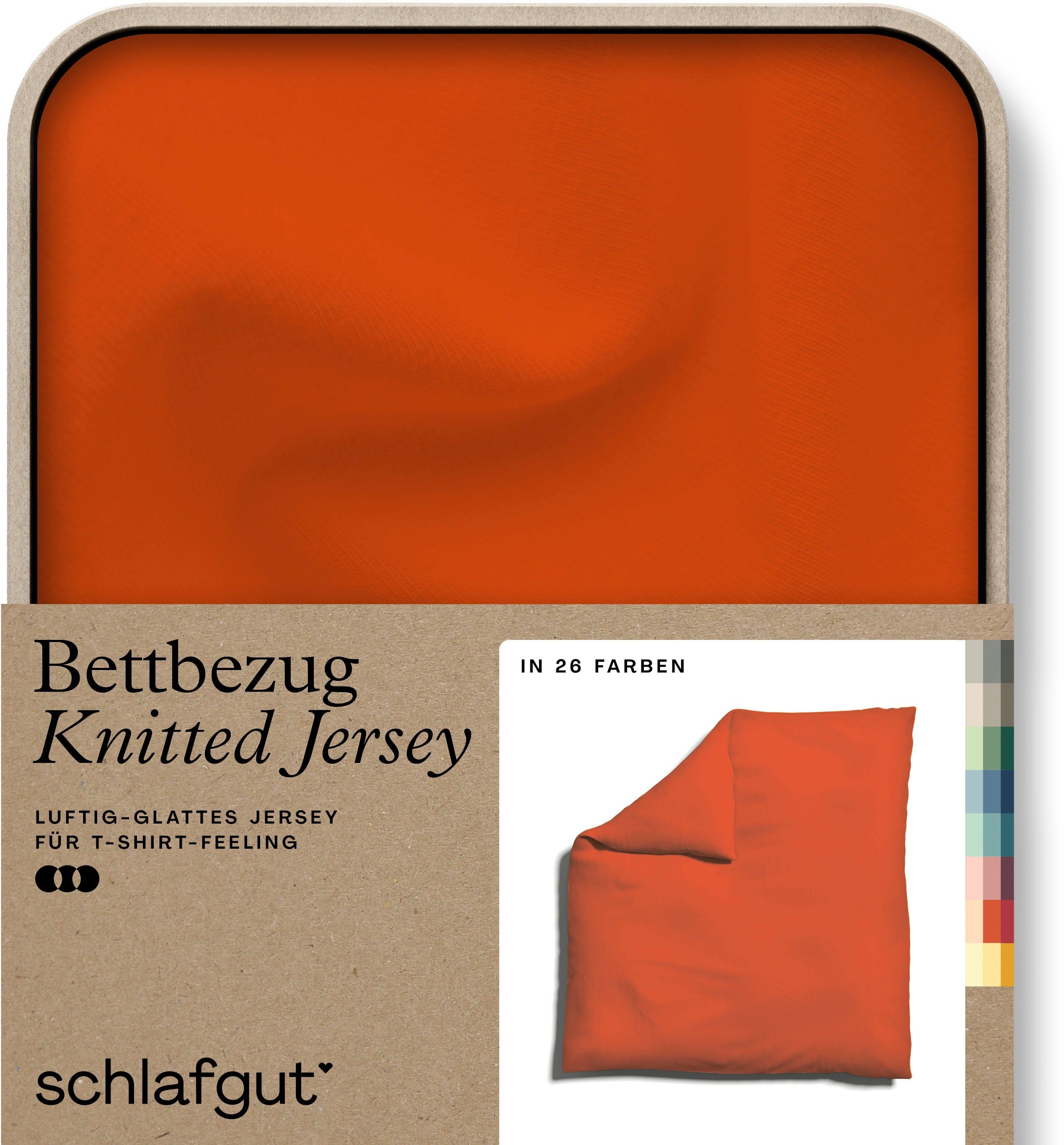 Schlafgut Dekbedovertrek Gebreide jersey uni, van biologisch katoen met elastaan, rits kreukvrij, mix & match beddengoed: bijpassende kussenhoes