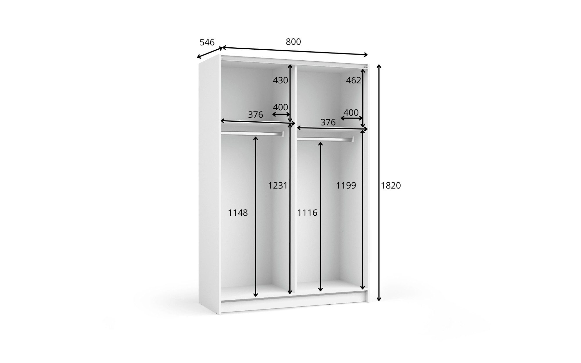 INOSIGN Kledingkast Hildreth linnenkast schuifdeuren, goedkope verzendkosten met spiegel, fsc®-gecertificeerd houtmateriaal, in 3 breedtes