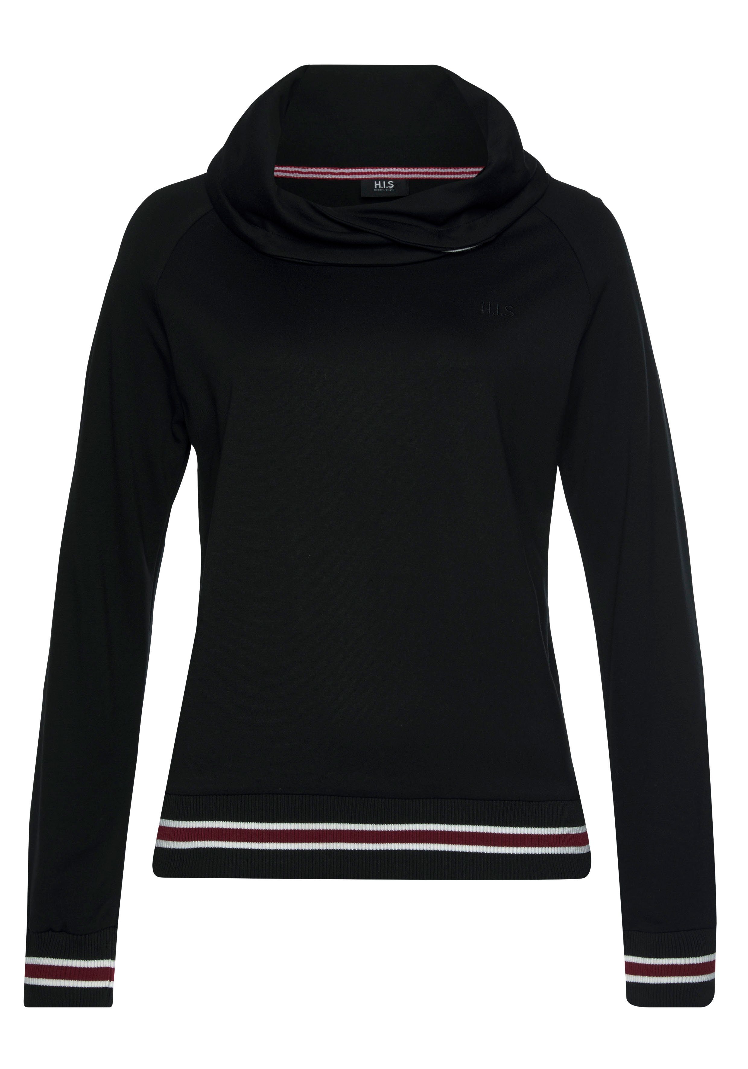 H.I.S Sweatshirt met gestreepte ribboord, loungewear, loungepak