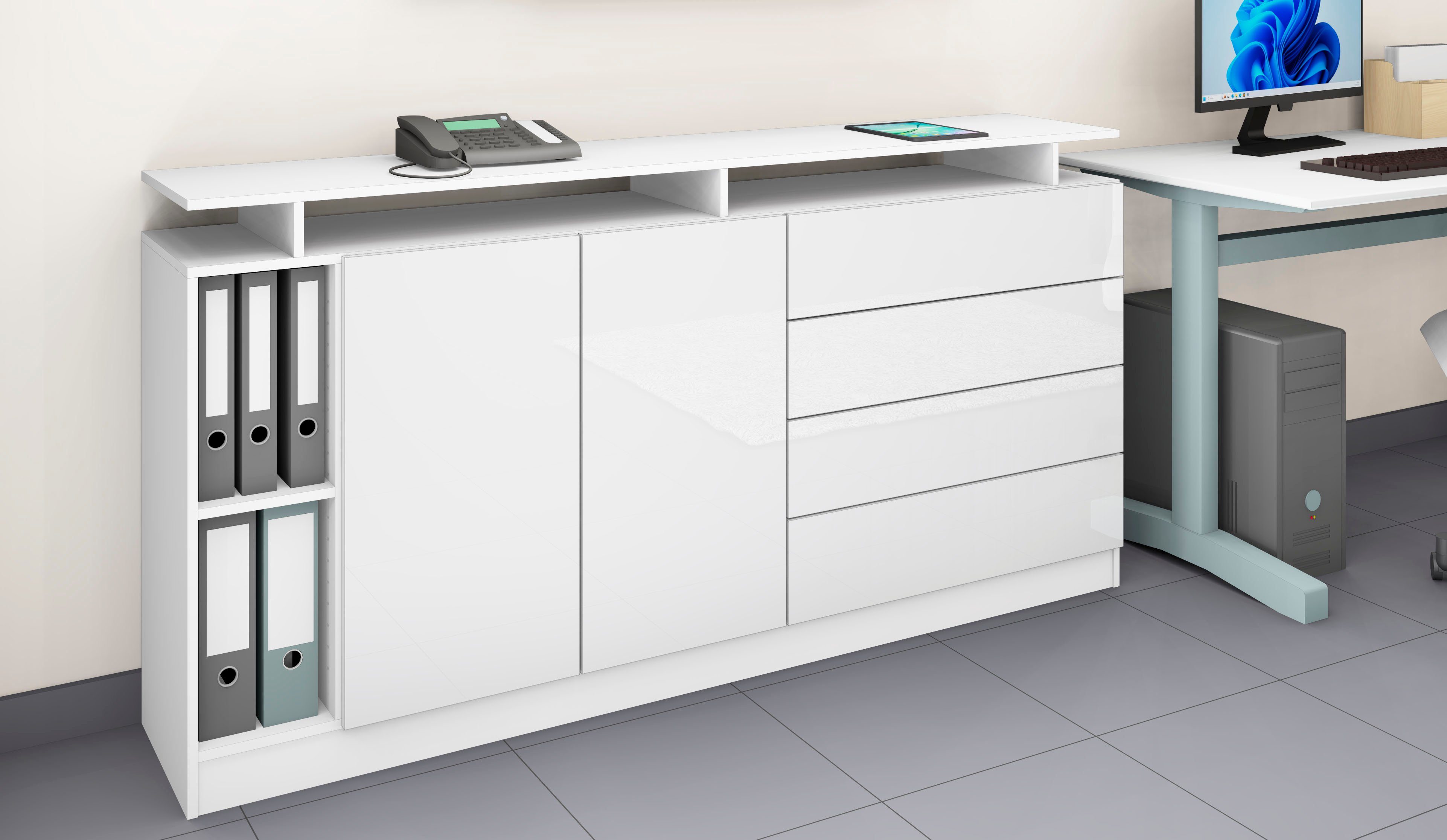 borchardt Möbel Dressoir Vaasa moderne greeploze look, met push-to-openfunctie