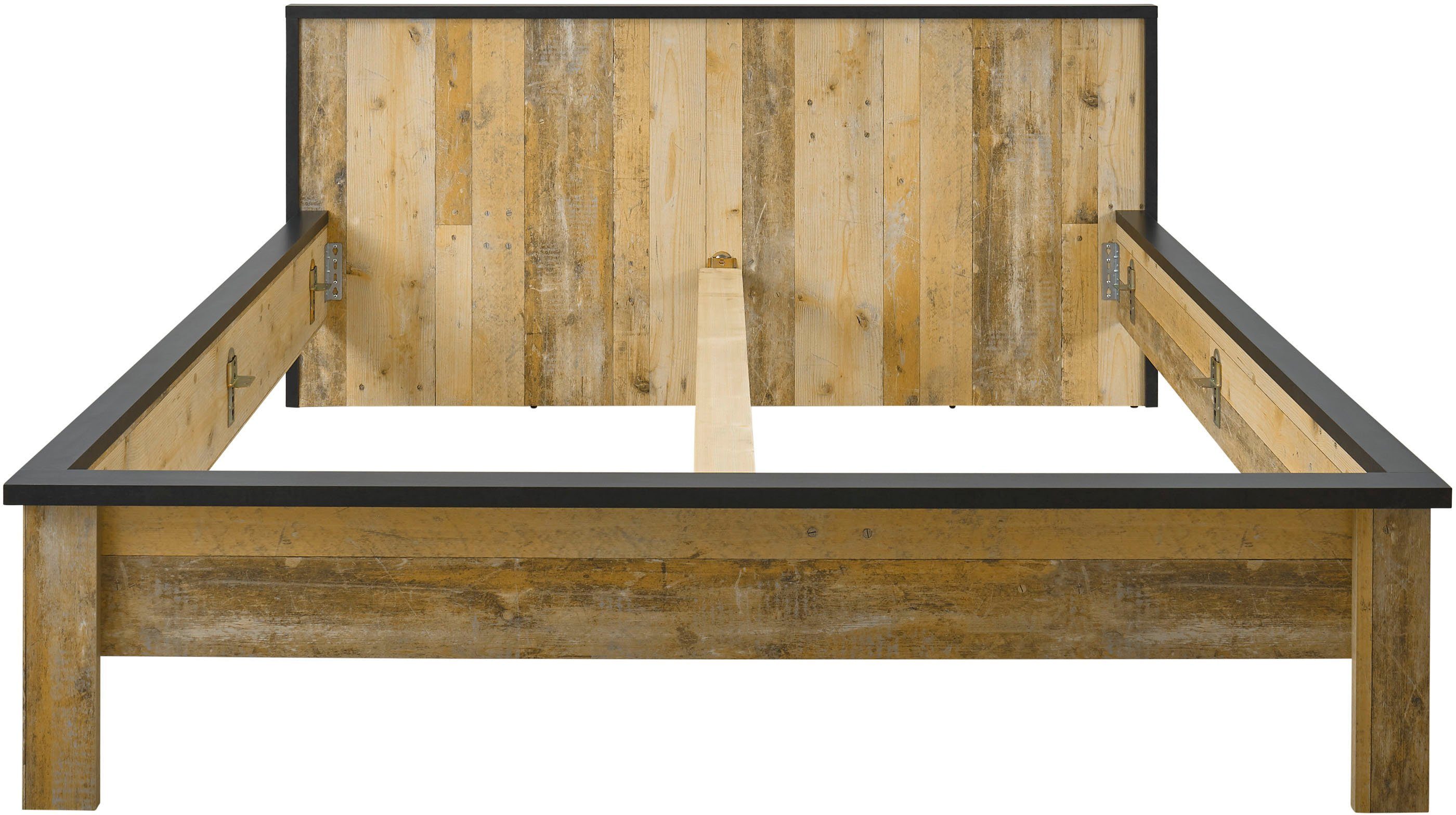 Home affaire 1-persoonsledikant SHERWOOD ligoppervlak 90/140 of 180x200 cm van fsc®-gecertificeerd houtmateriaal, rustieke landhuisstijl