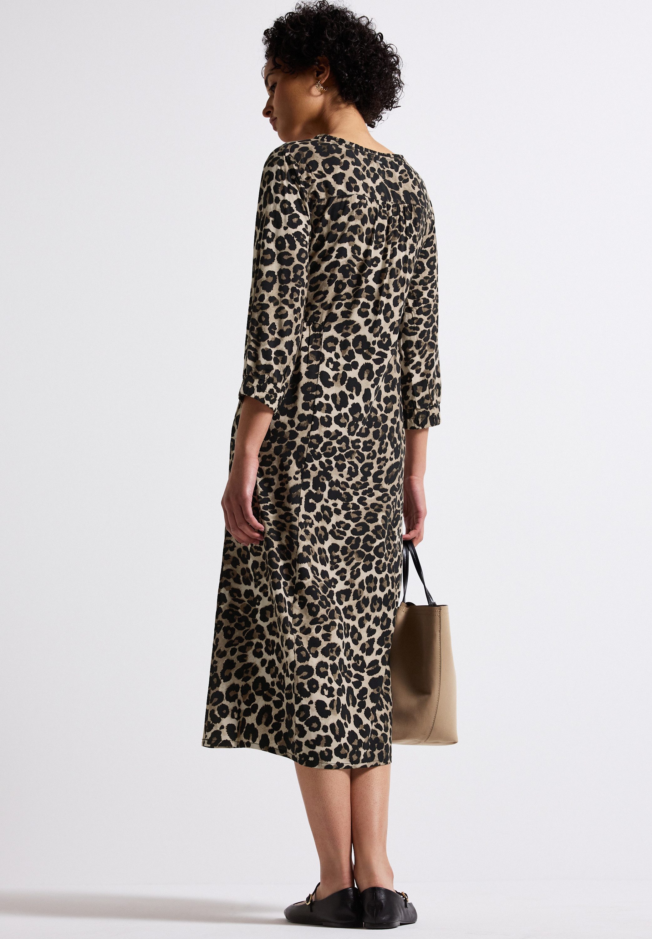 STREET ONE Midi-jurk met grafisch patroon en 3/4-mouwen