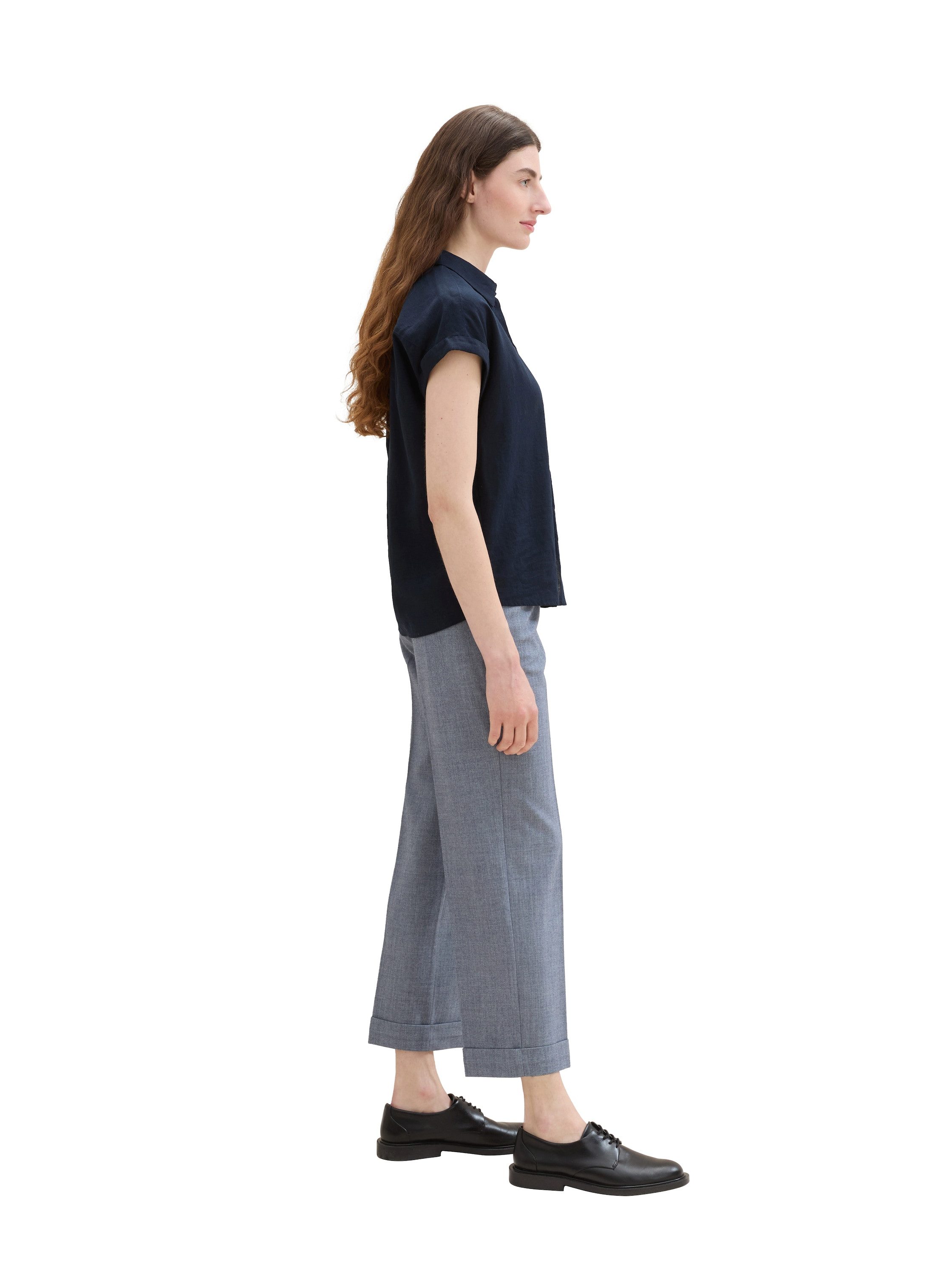 Tom Tailor 7/8 broek Lea Straight met plooi en rechte pijp