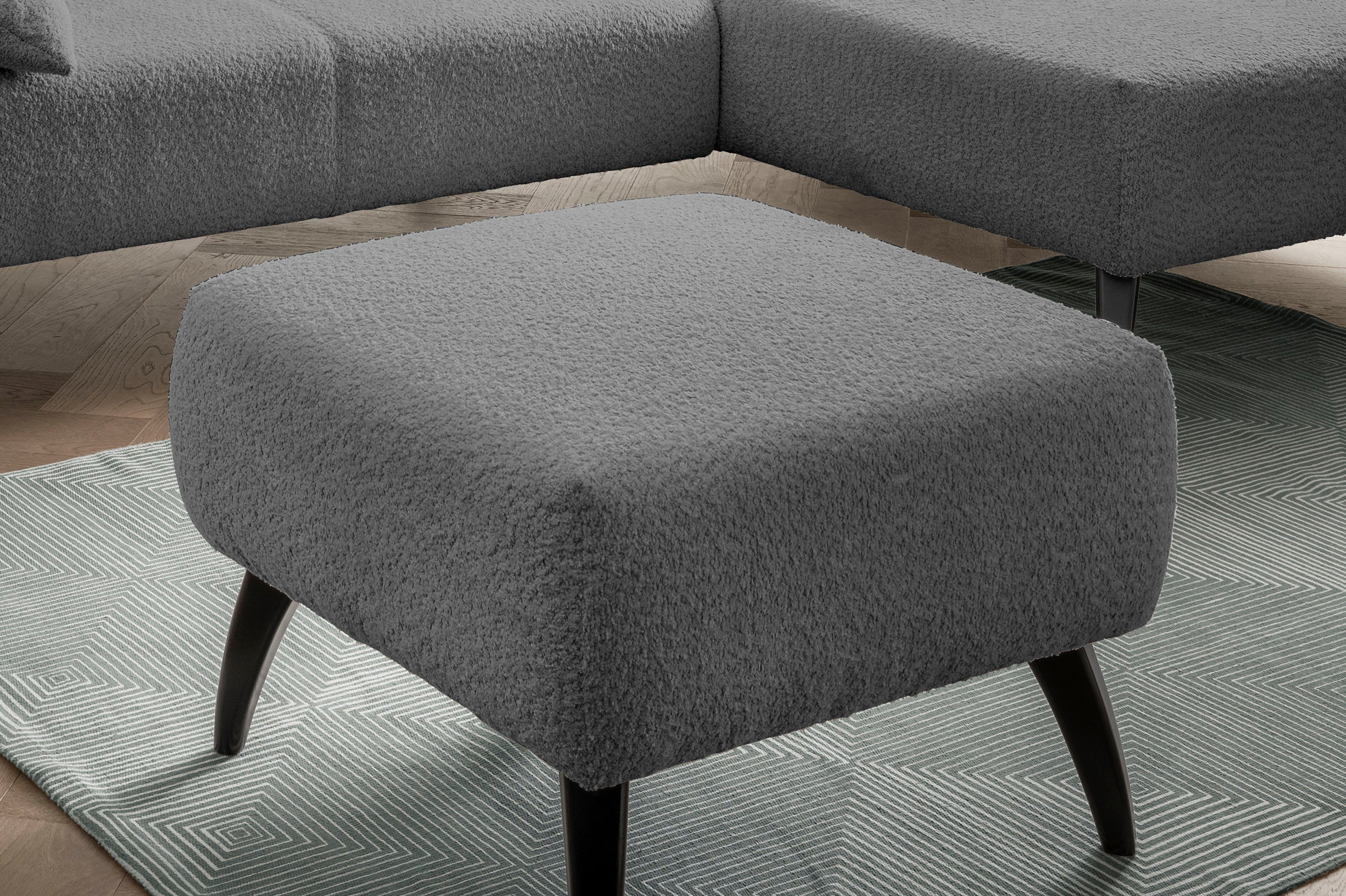 INOSIGN Hocker Colori Kleur houten poten naar keuze, verschillende stoffen, hoogwaardige stof