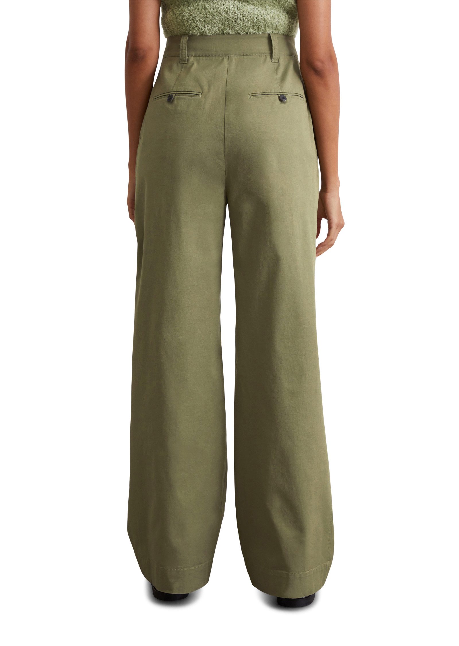 Marc O'Polo Bandplooibroek wijd, van twill, allrounder